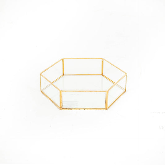 Housevitamin Box glass - Gold - 19x16,5x4,5cm