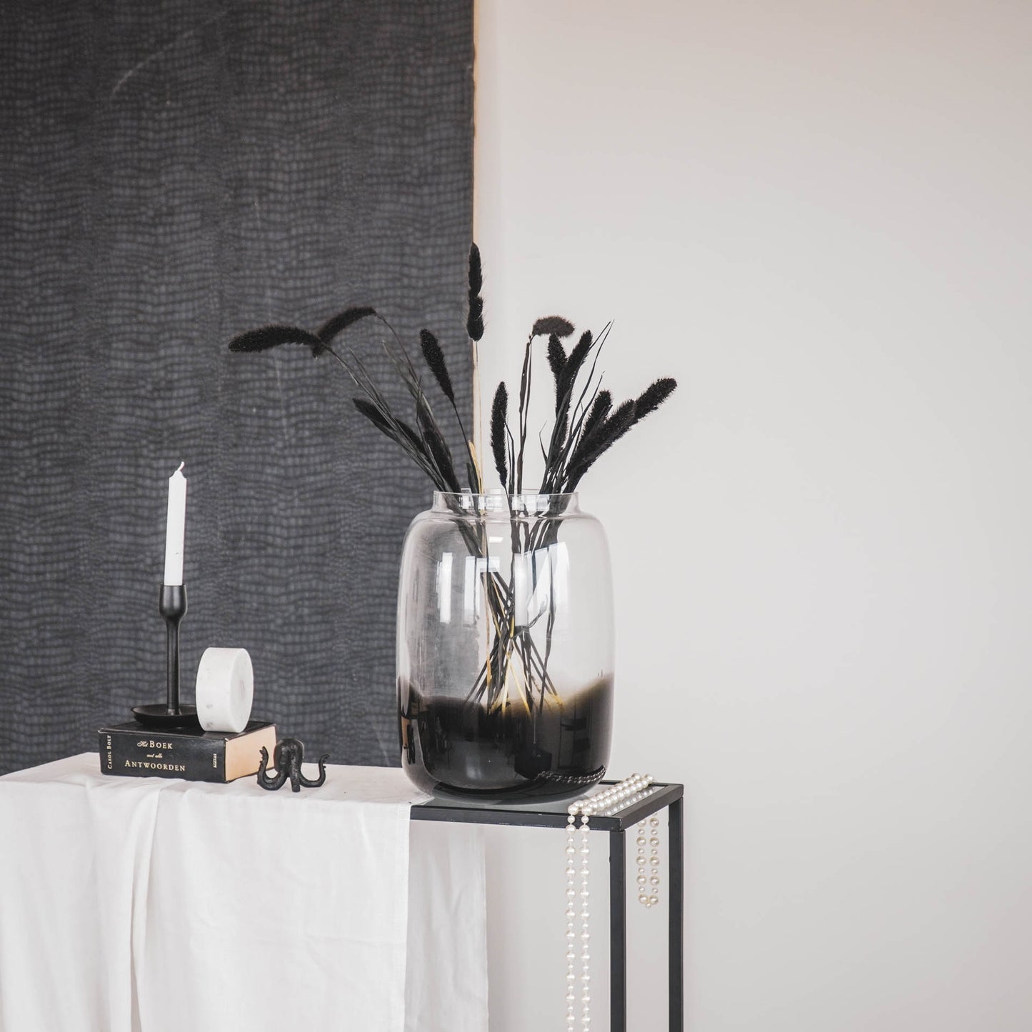 Vase - Glass - Dipdye - Clear/Brown - 25x35cm