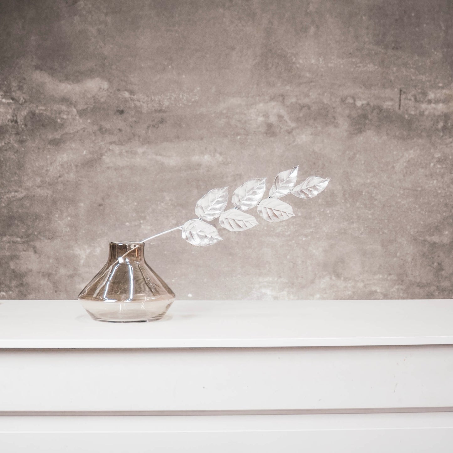 Artificial Branch - Leafs - Polystyrene - Silver - 12x57cm