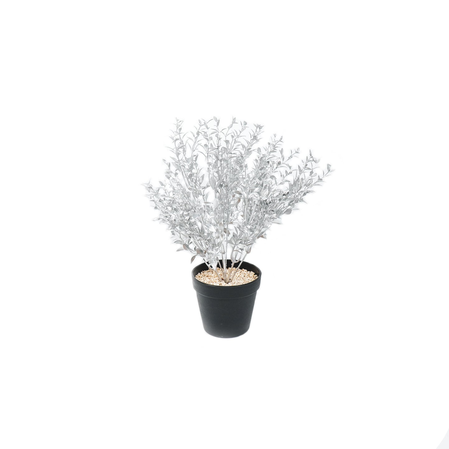 HV Silver Plant with black pot - Polysterene - 15x30x45 cm