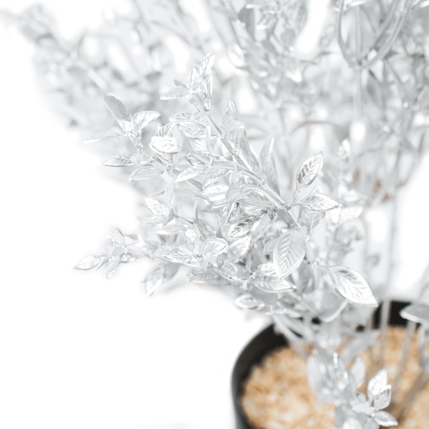 HV Silver Plant with black pot - Polysterene - 15x30x45 cm