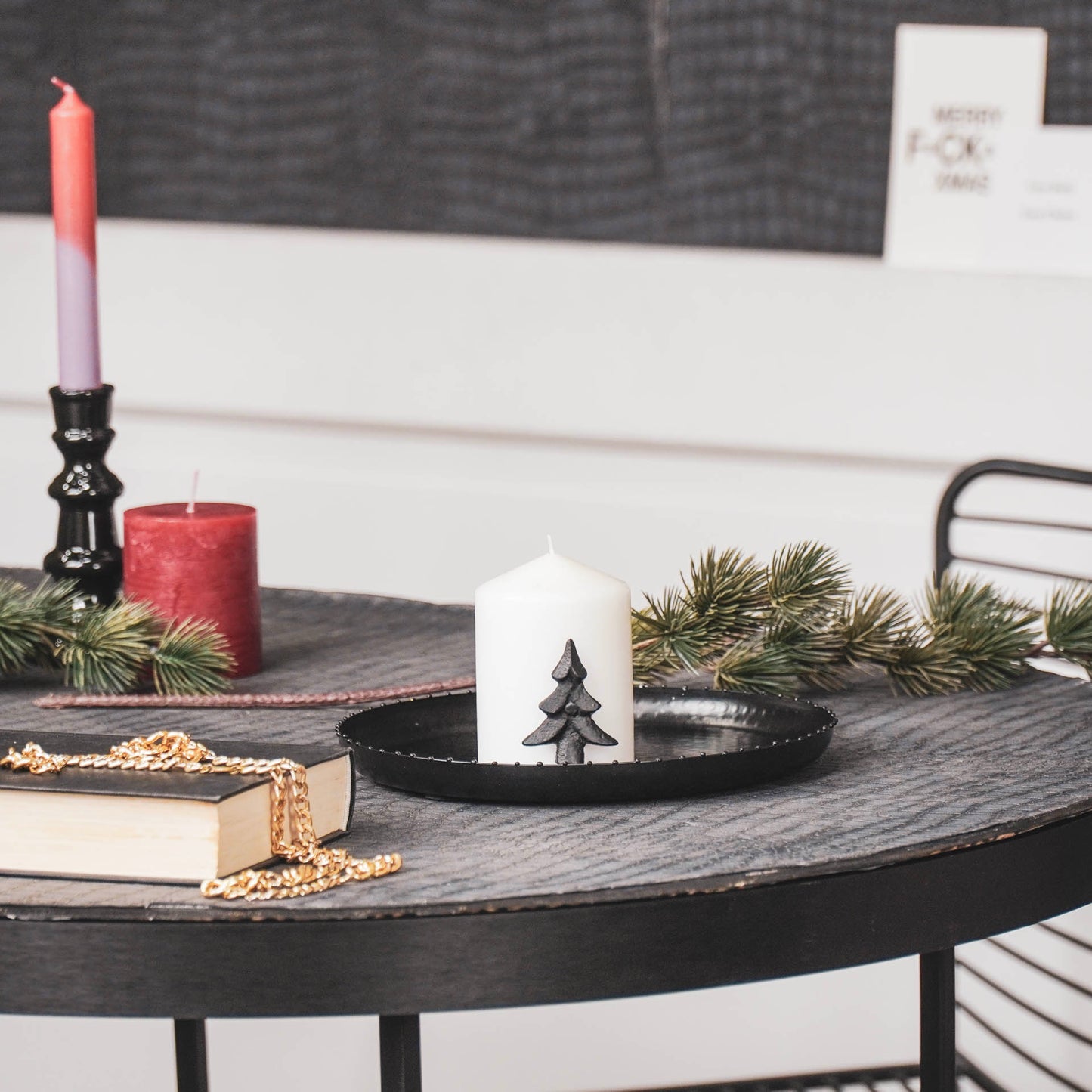 HV Candle Pins - Xmas Tree - Black - 5x4x3cm