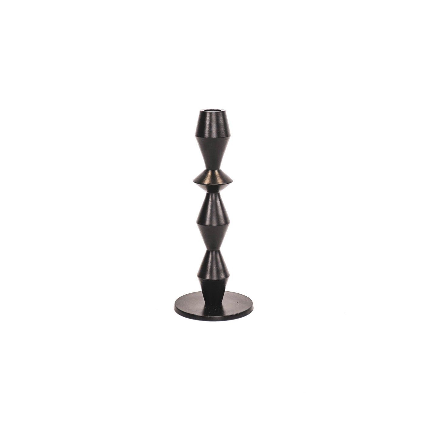 HV Geometric Candleholder -Black 10x10x26