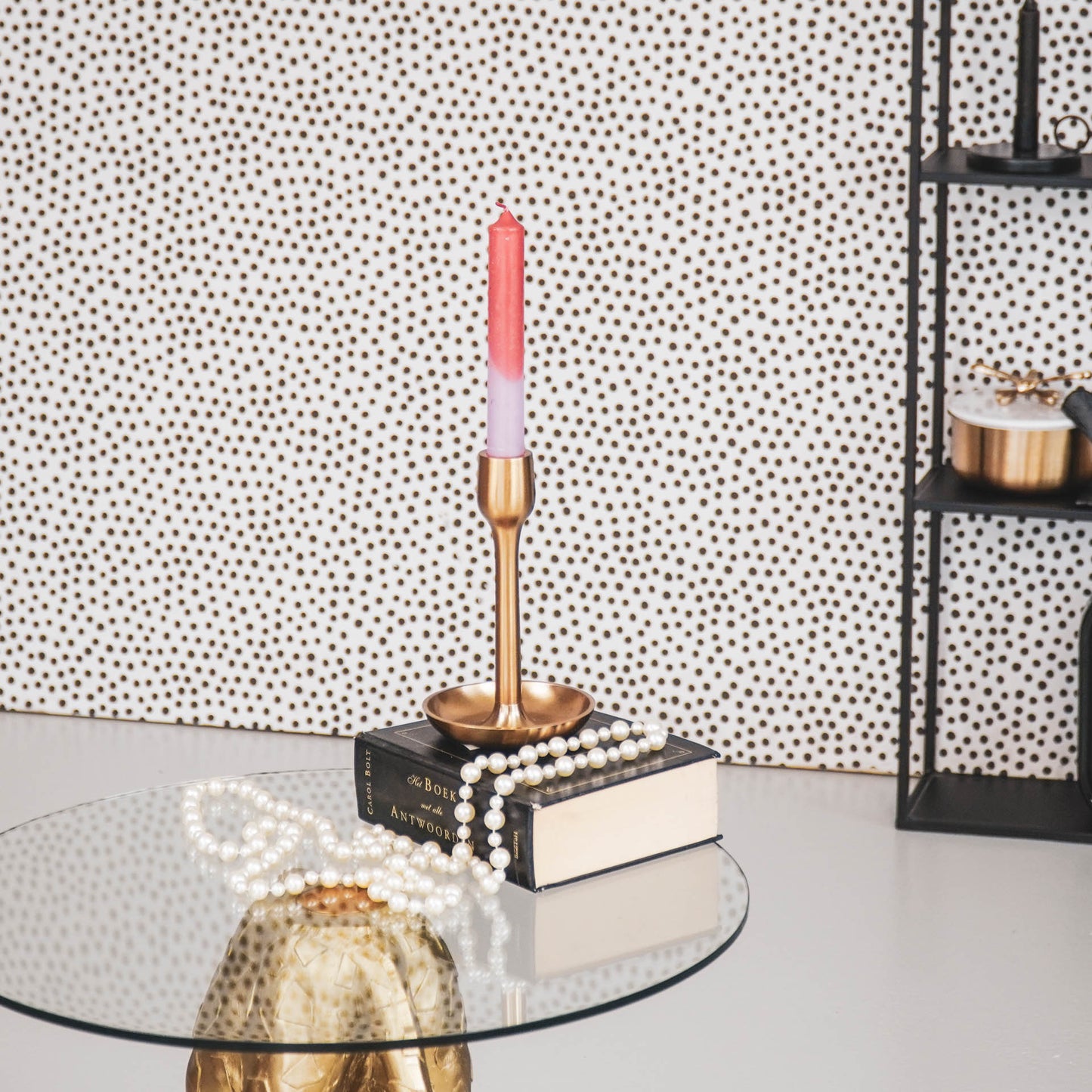 HV Basic Candleholder- Gold- 10,5x10,5x17cm