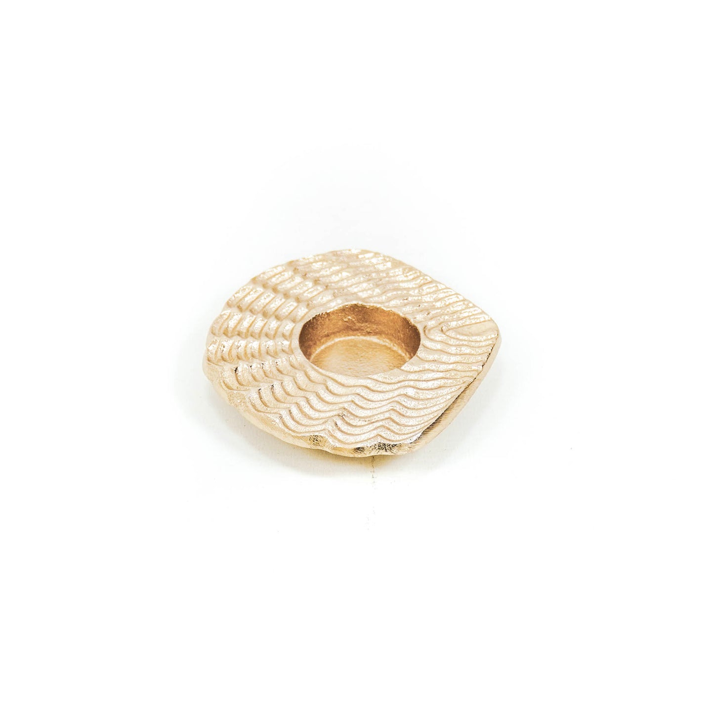 HV Golden Shell Candleholder - 12x11x2cm
