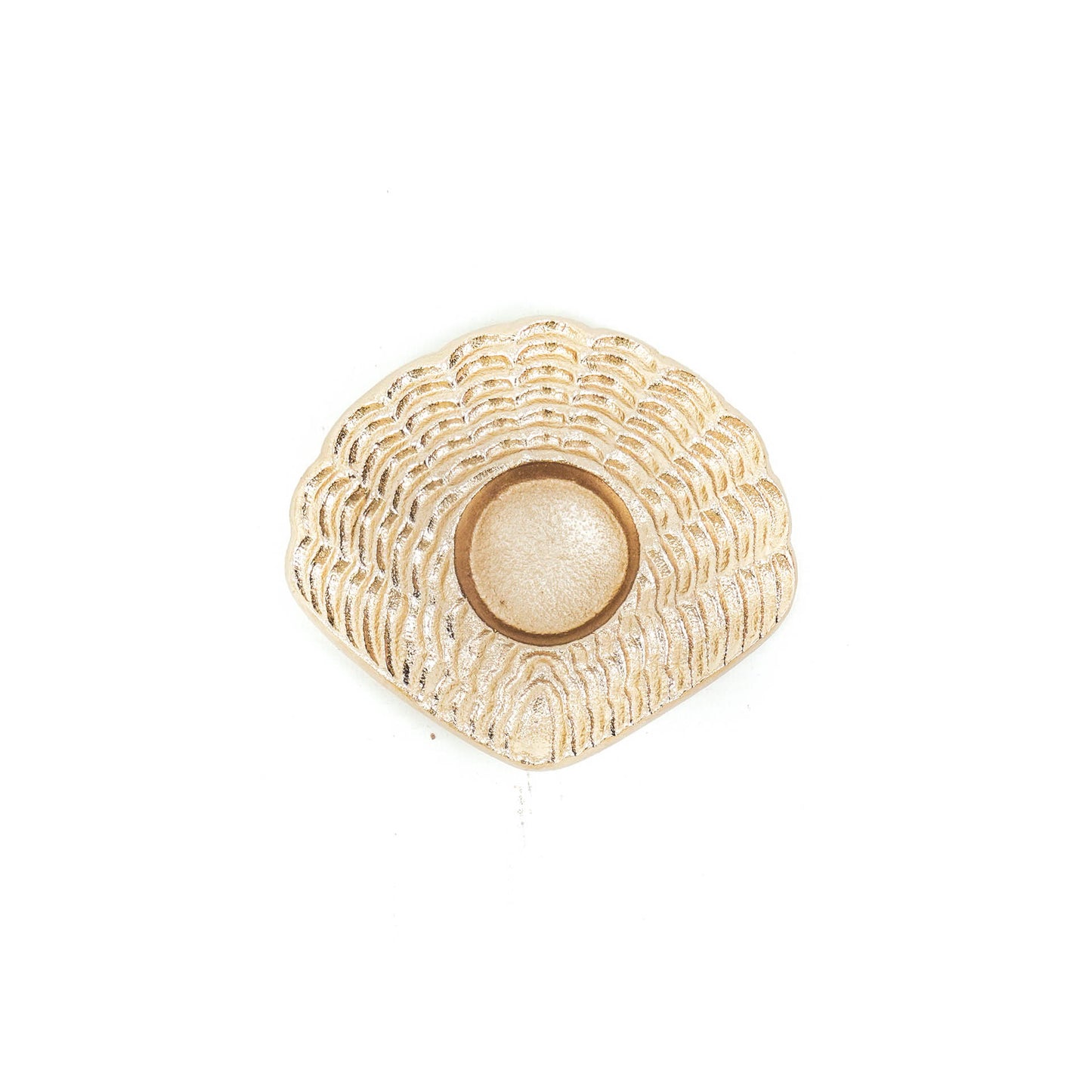 HV Golden Shell Candleholder - 12x11x2cm