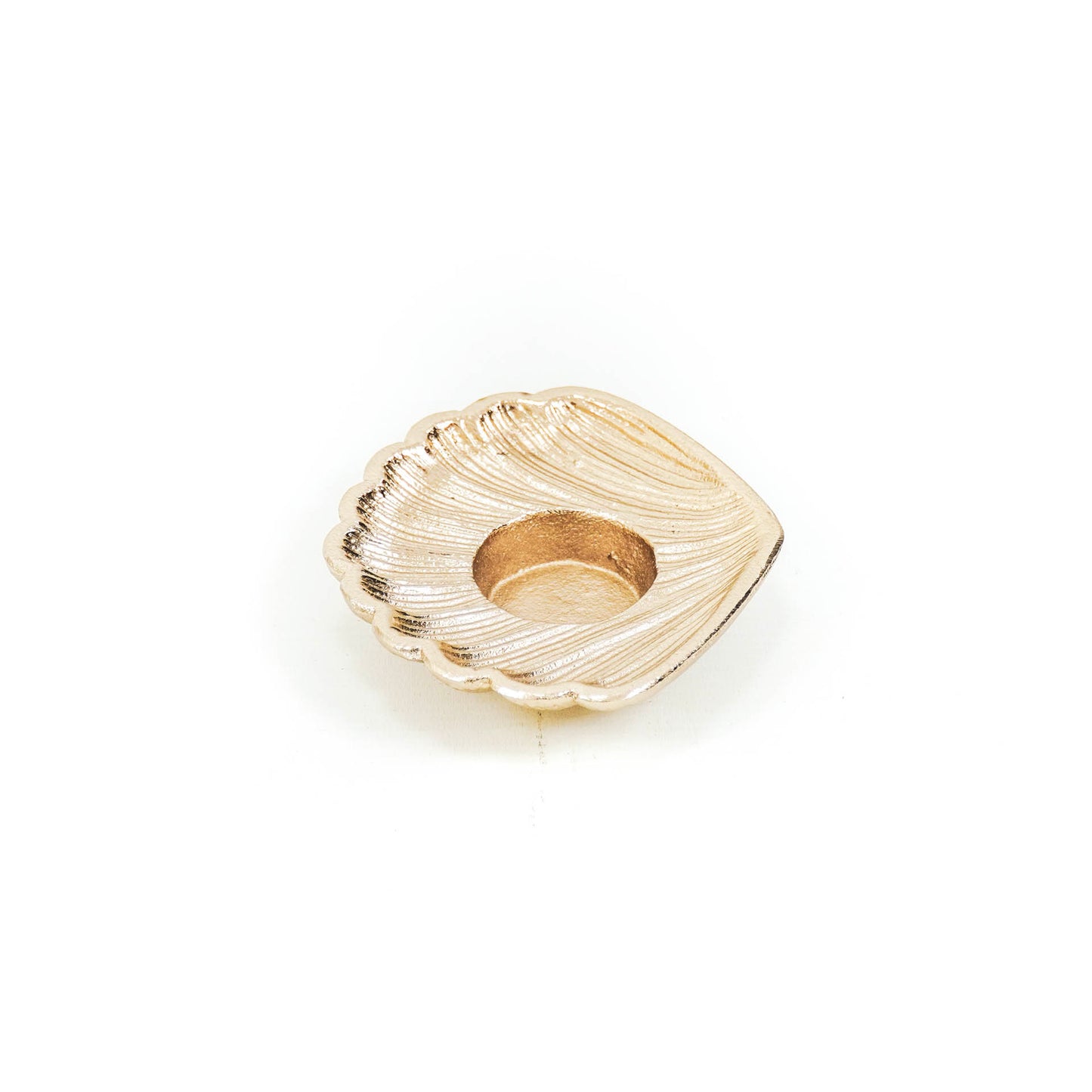HV Golden Shell Candleholder - 12x11x2cm