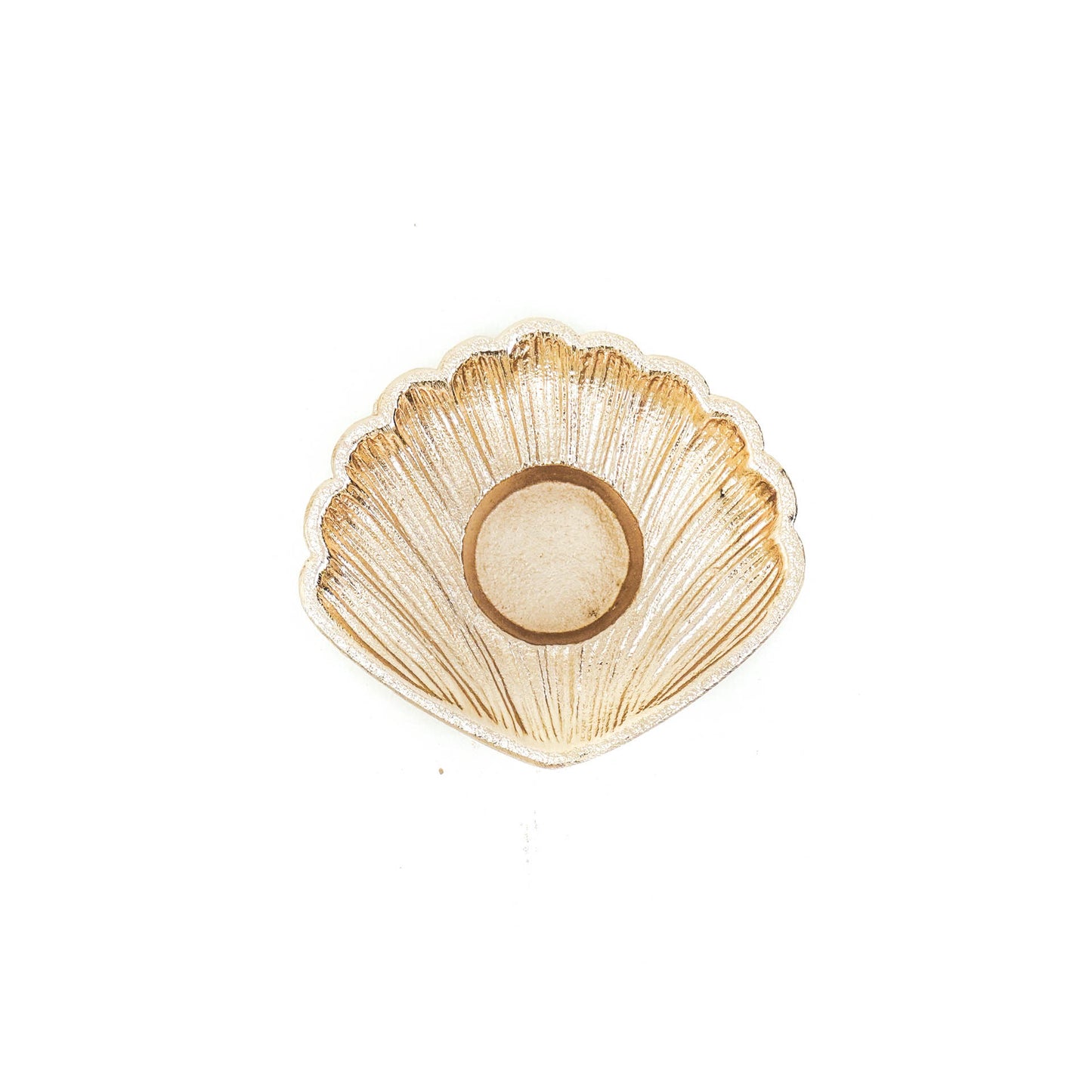 HV Golden Shell Candleholder - 12x11x2cm