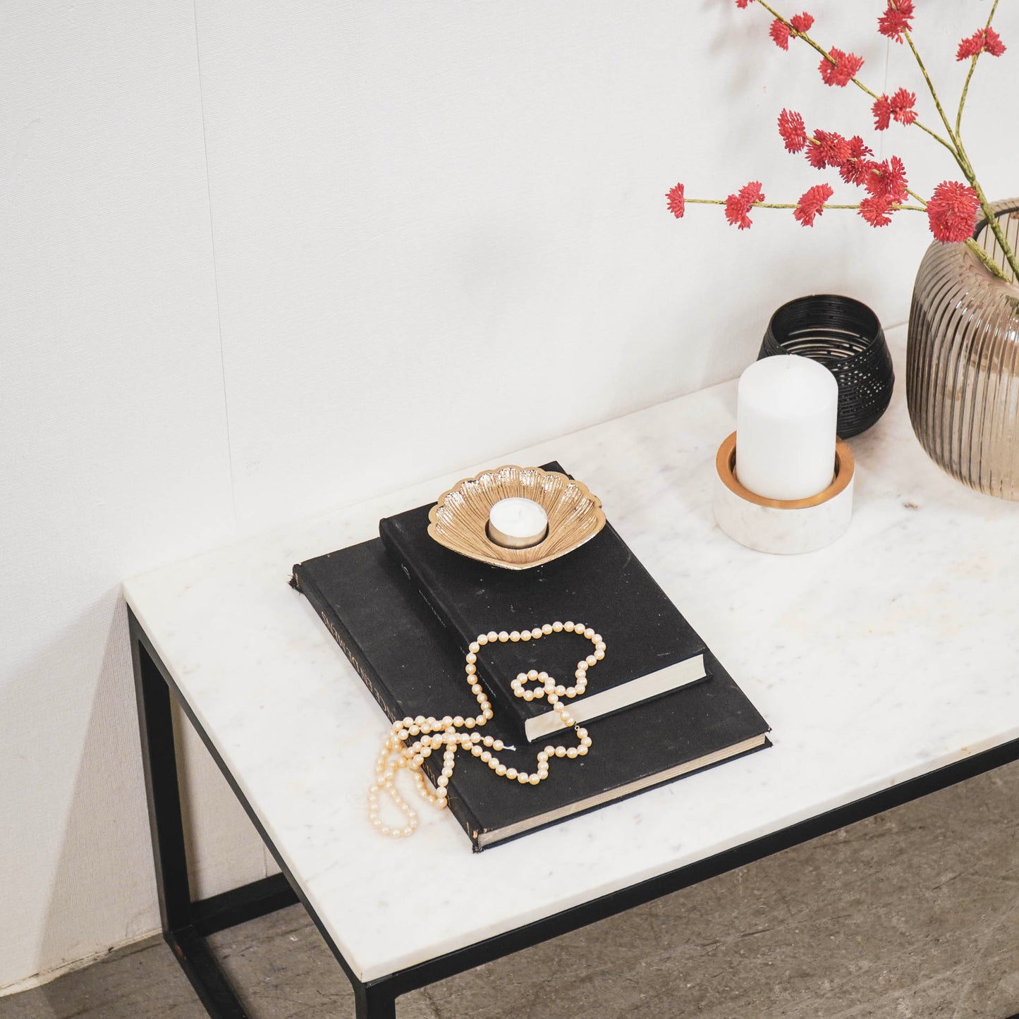 HV Golden Shell Candleholder - 12x11x2cm