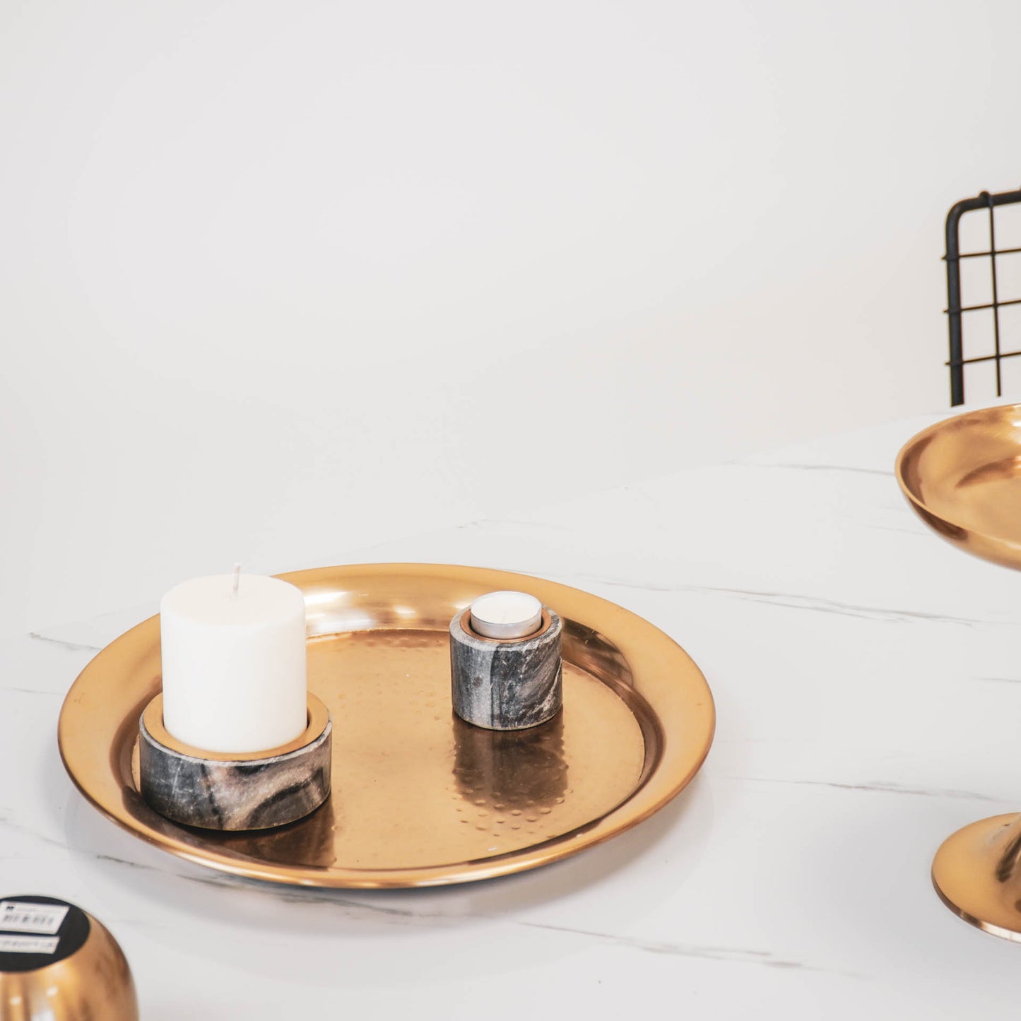 HV Marble Candleholder - Dark - 6x6x5cm
