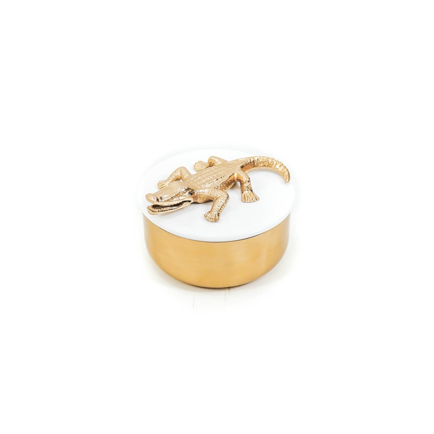 HV Box Crocodile - Gold/White - 14x10 cm