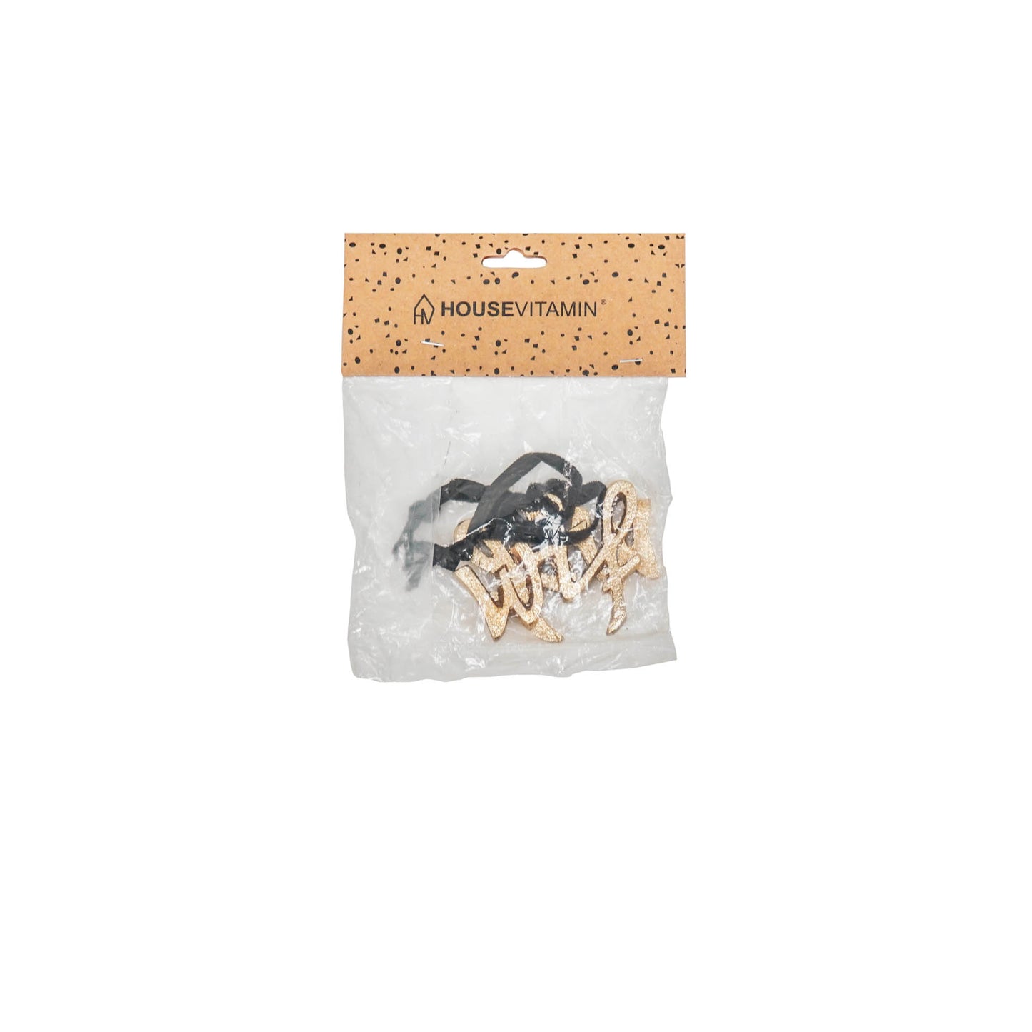 HV Set of 2 Xmas hangers WTF - Gold - 8x0,5x5cm