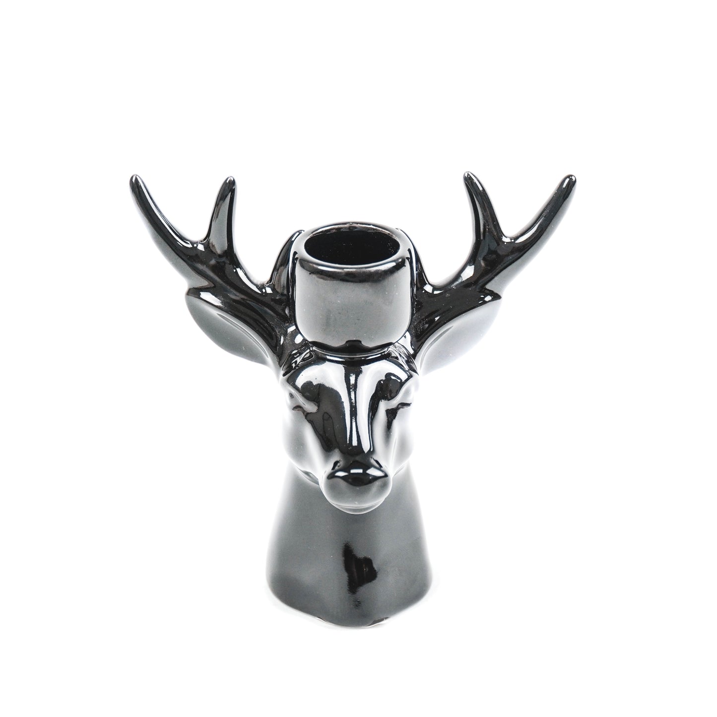 HV Reindeer Candleholder - Black -16x9x16,5cm