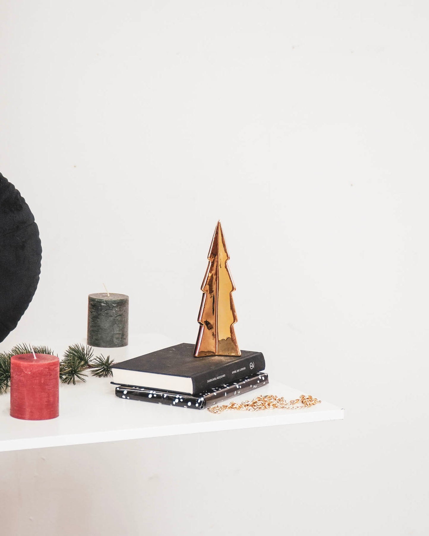 HV Golden Geometric Xmas tree L - 7x7x20cm - Ceramics