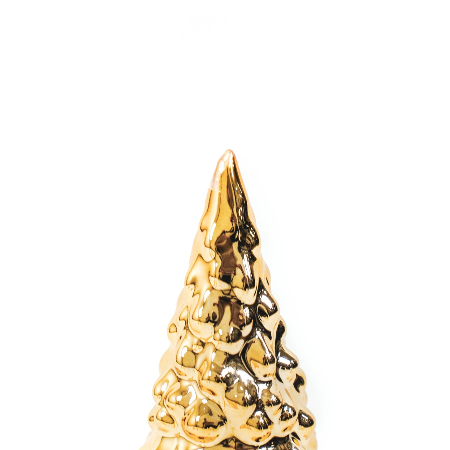 HV Golden Xmas Tree Figurine L - 8x8x20 cm - Ceramics