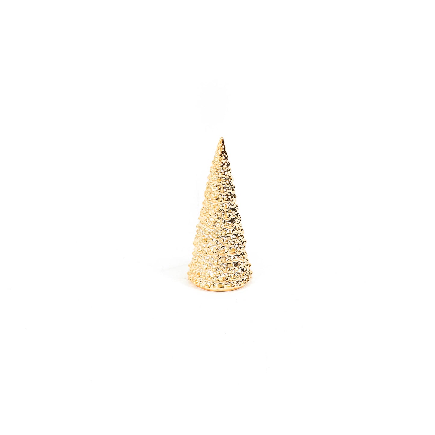 HV Golden Xmas Tree Figurine M - 7x7x16 cm - Ceramics