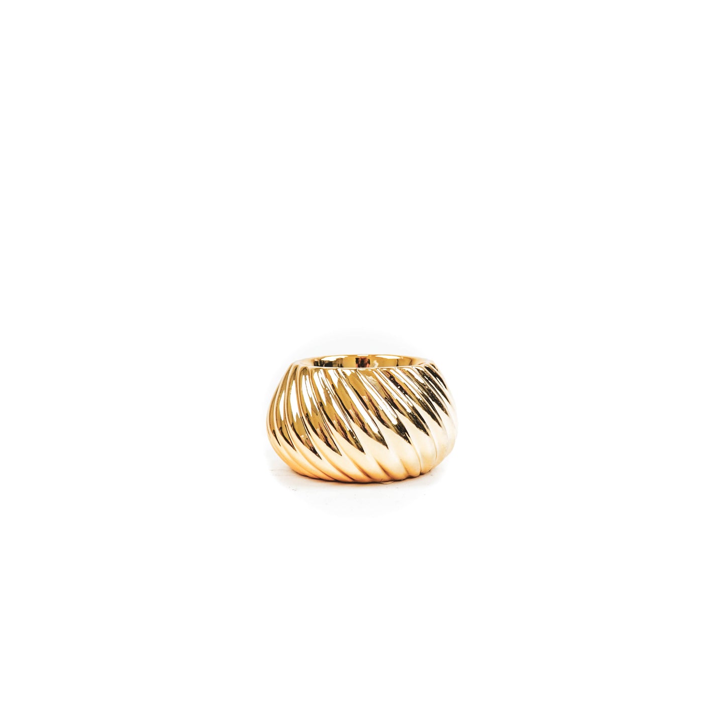 HV Ribbled Tealightholder - 8x8x4,5cm - Gold