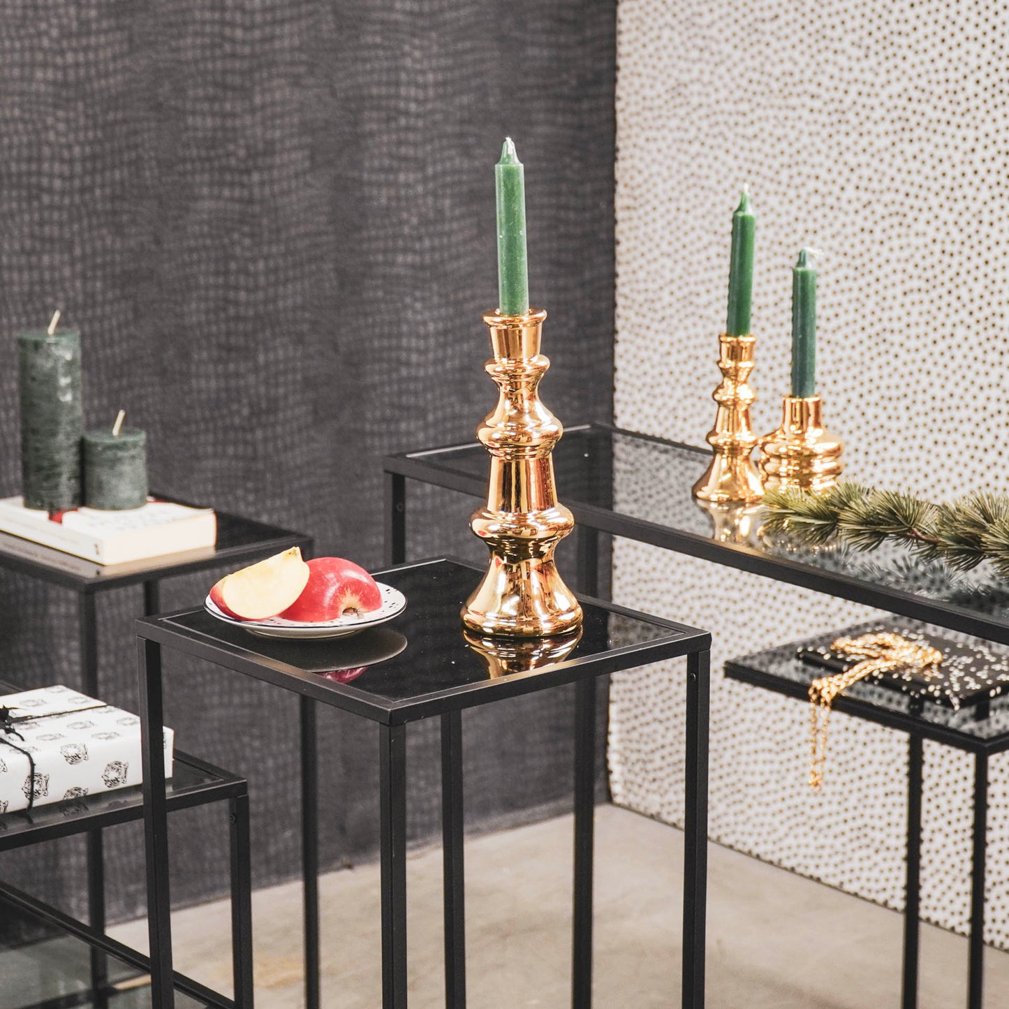 HV Candleholder L - 9x9x23cm - Gold