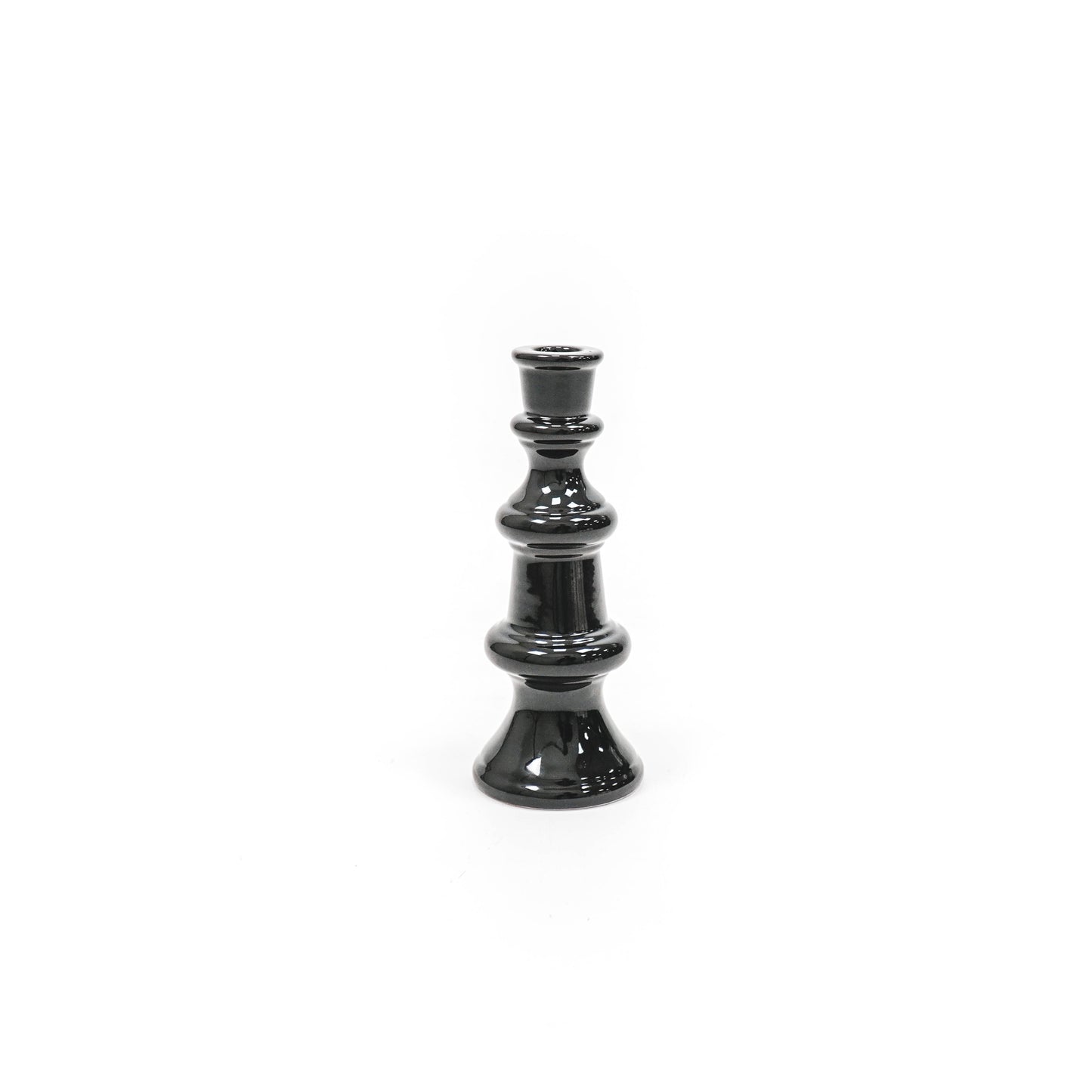 HV Classic Chess Candleholder L - 9x9x23 cm - Black