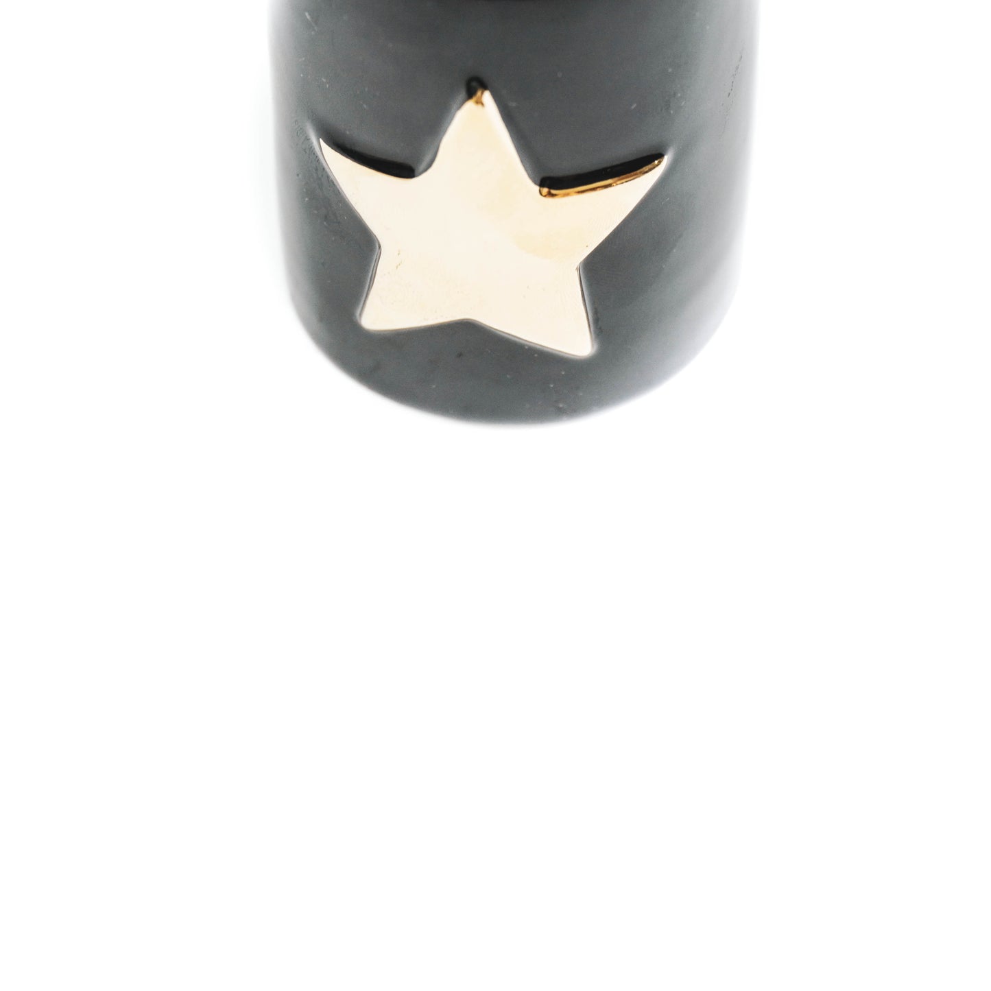 HV Star Candleholder Cilinder - 6x6x8cm - Black/ Gold