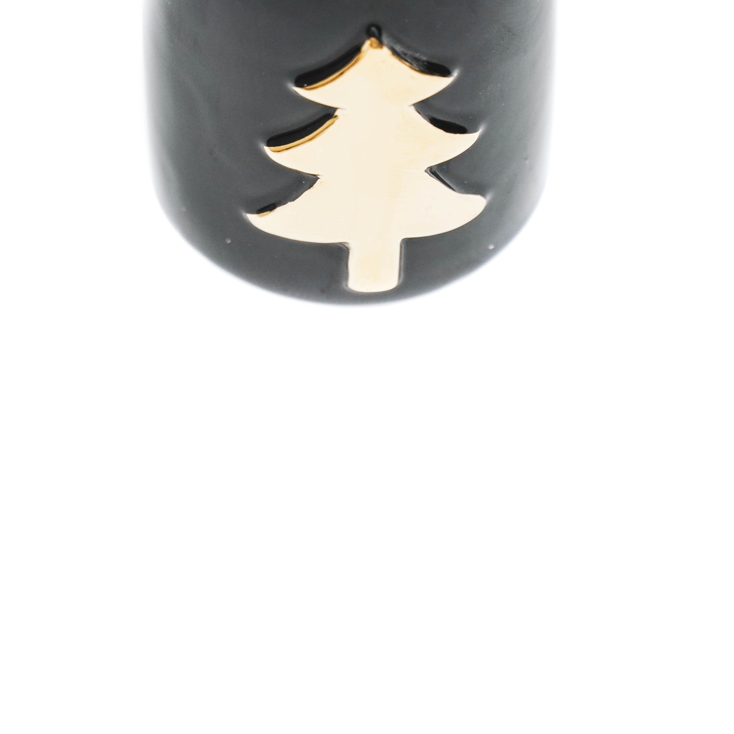 HV Star Candleholder Cilinder - 6x6x8cm - Black/ Gold
