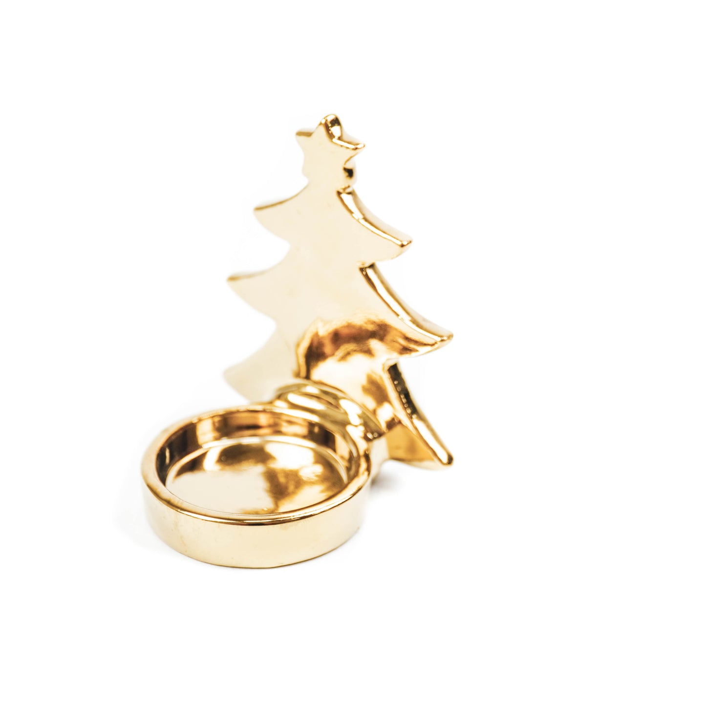 HV Xmas Tree Tealightholder - 7x6x8 cm - Golden