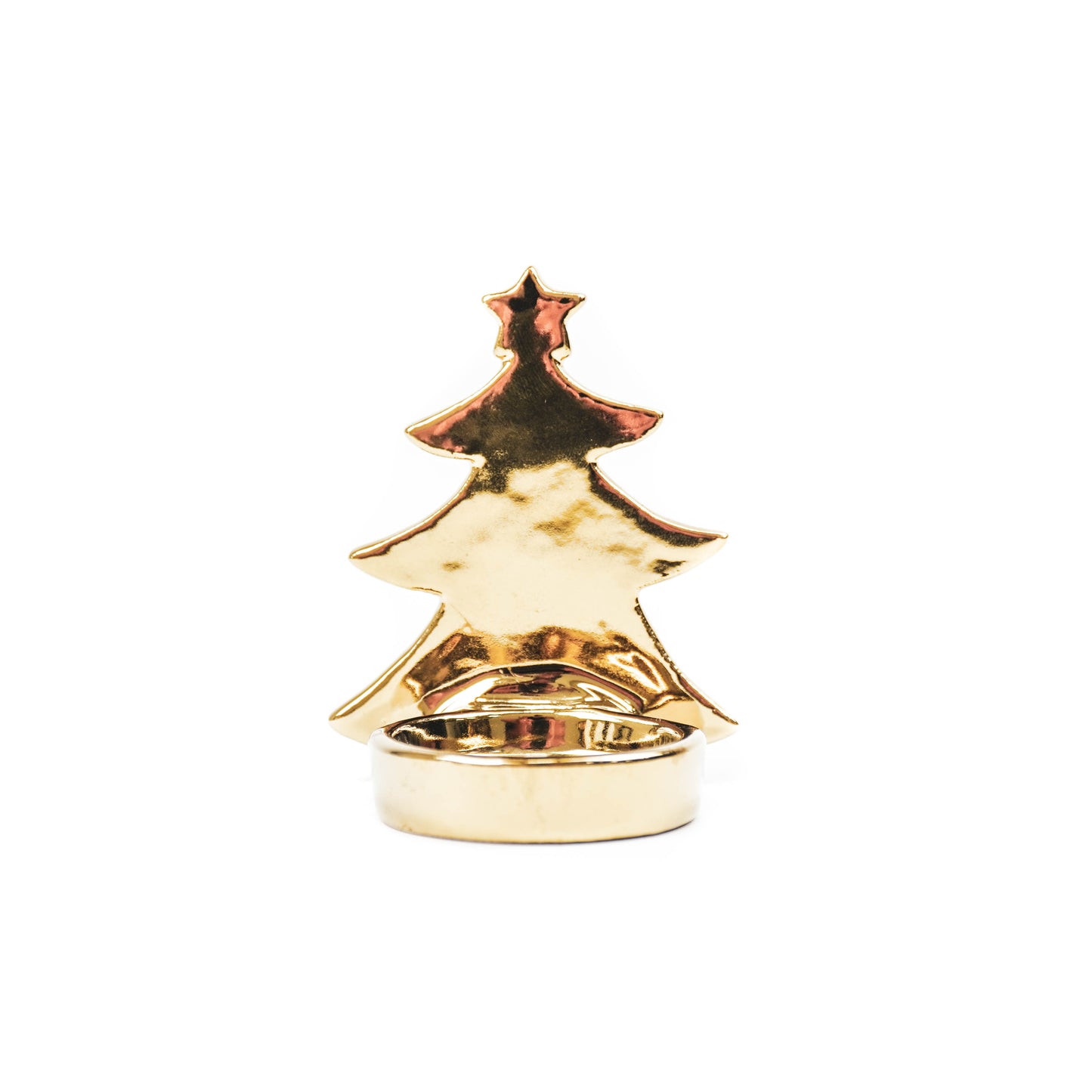 HV Xmas Tree Tealightholder - 7x6x8 cm - Golden