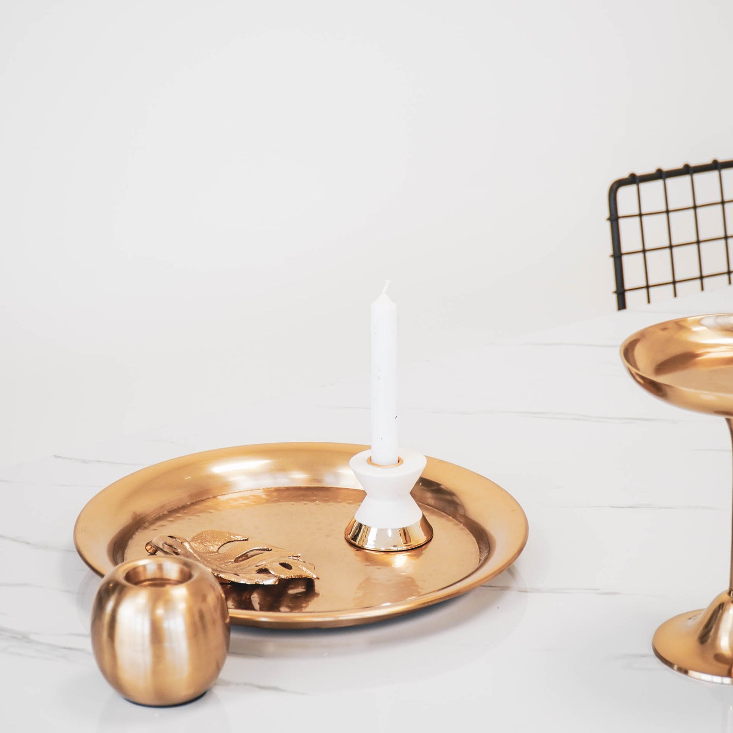 HV Golden Dip Dye Candleholder- 7,5x7,5x6,5