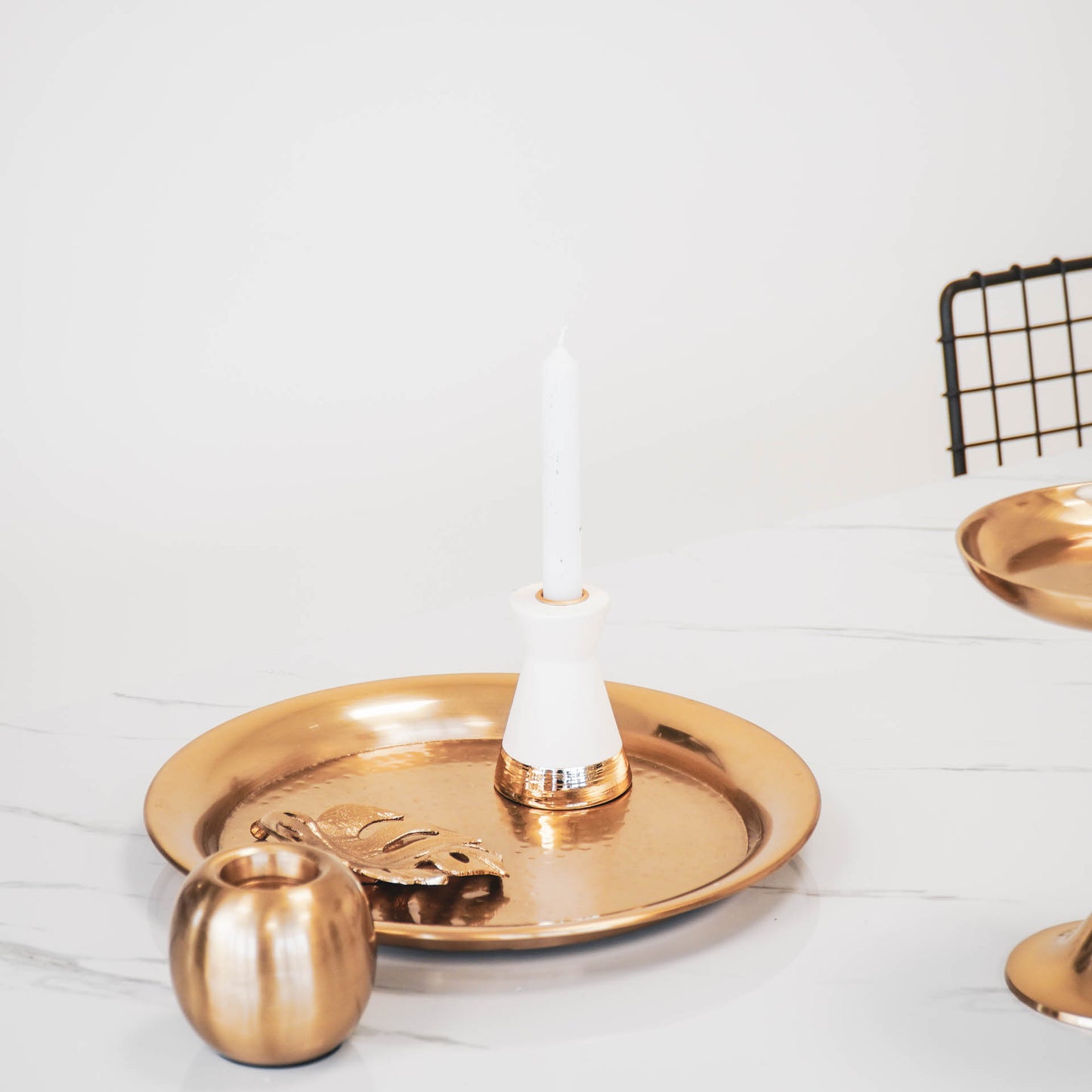 HV Golden Dip Dye Candleholder- 7,5x7,5x10,5