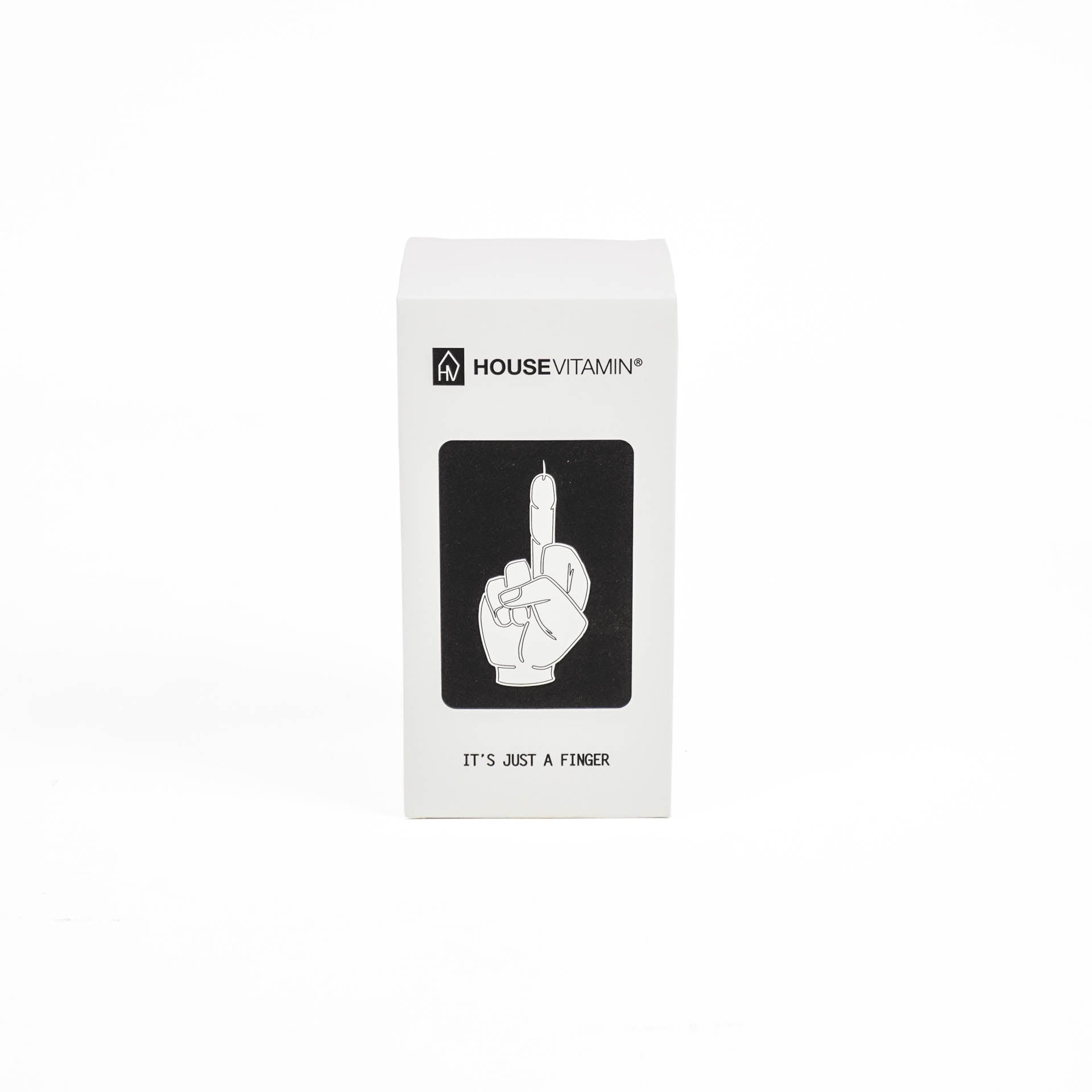 Candle -Middle Finger - Wax -White - 310 gram - 10x9x17cm