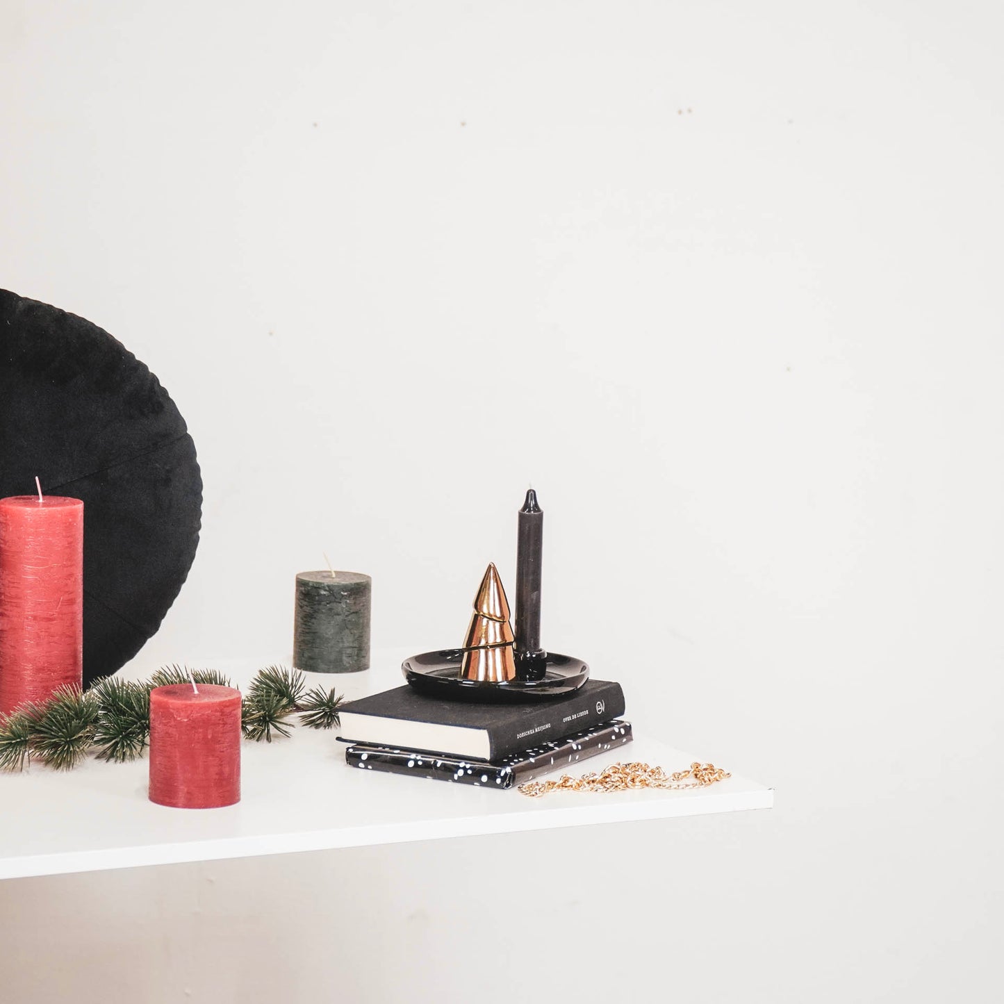 HV Candleholder Xmas trees - 15x15x11 cm - Black/Gold