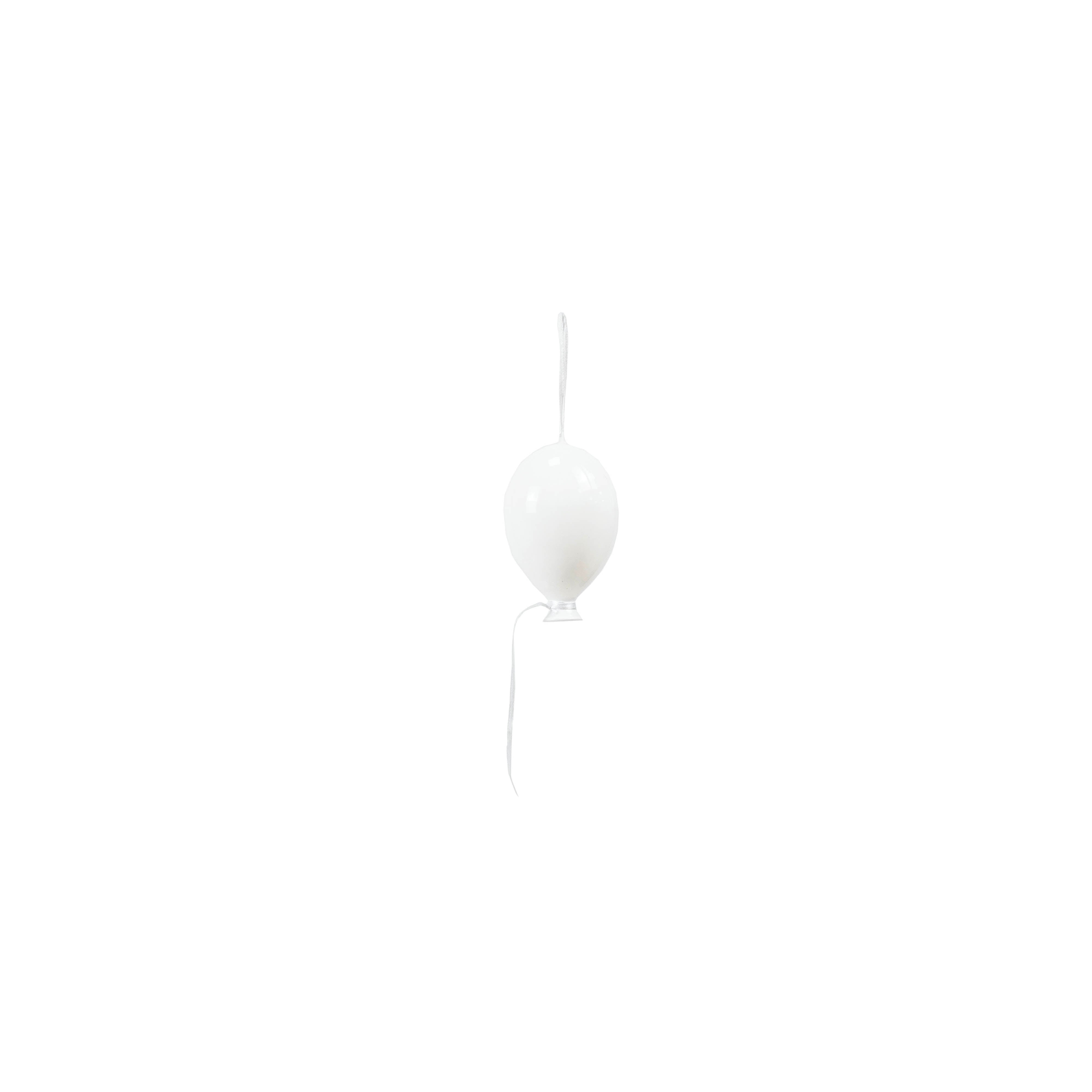 Ornament - Balloonhanger - Glass - White - 6,5x10,5cm