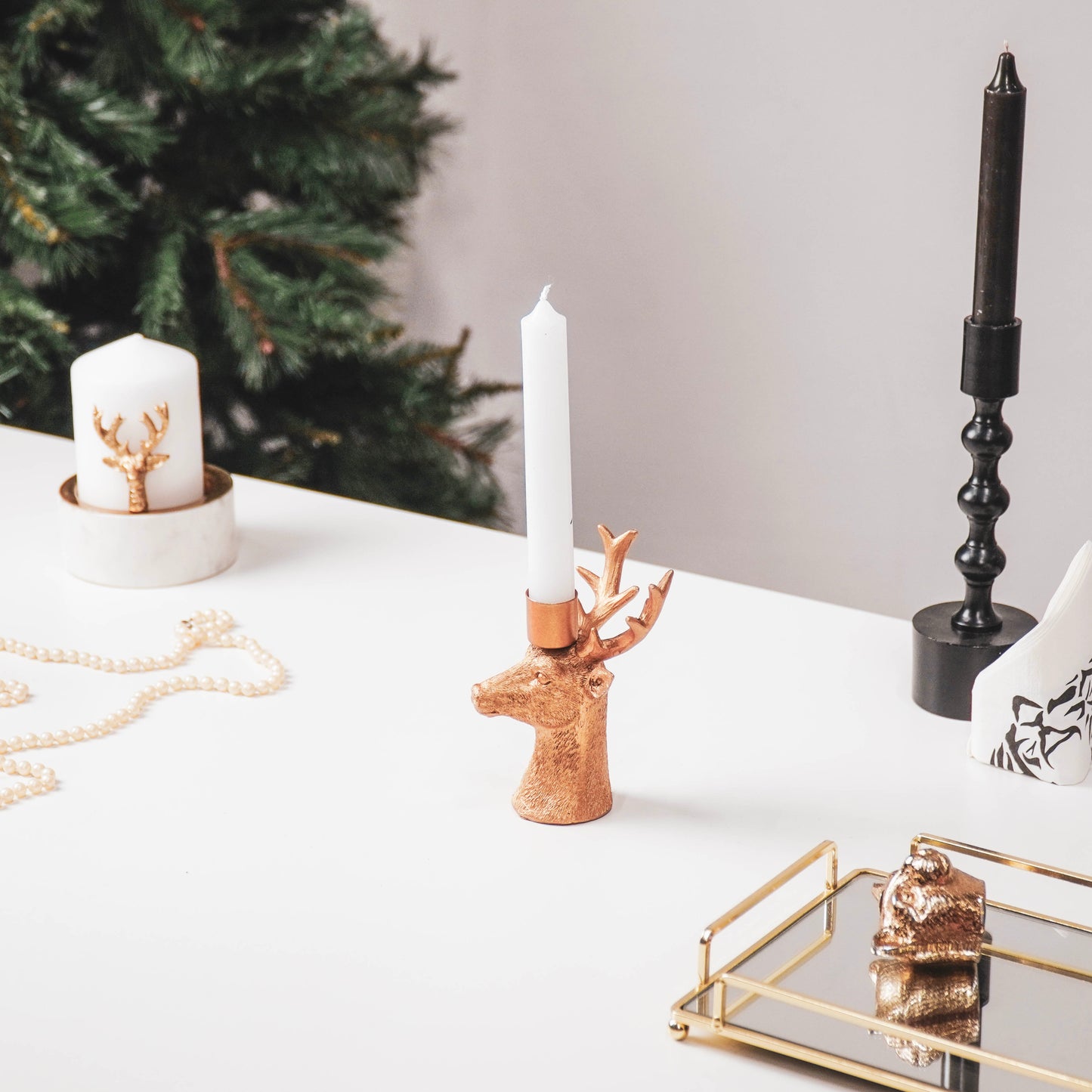 HV Deer Candleholder - 8.5x8x12.5CM - Gold