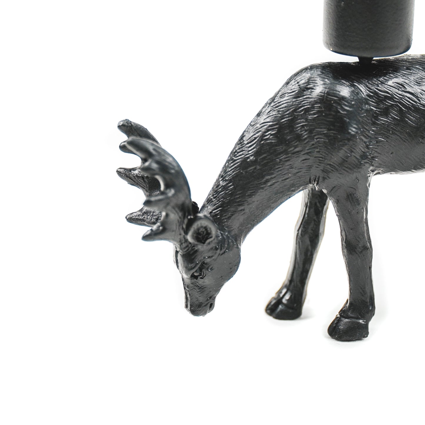 HV Eating Deer Candleholder - 8.5x8x12.5CM - Black