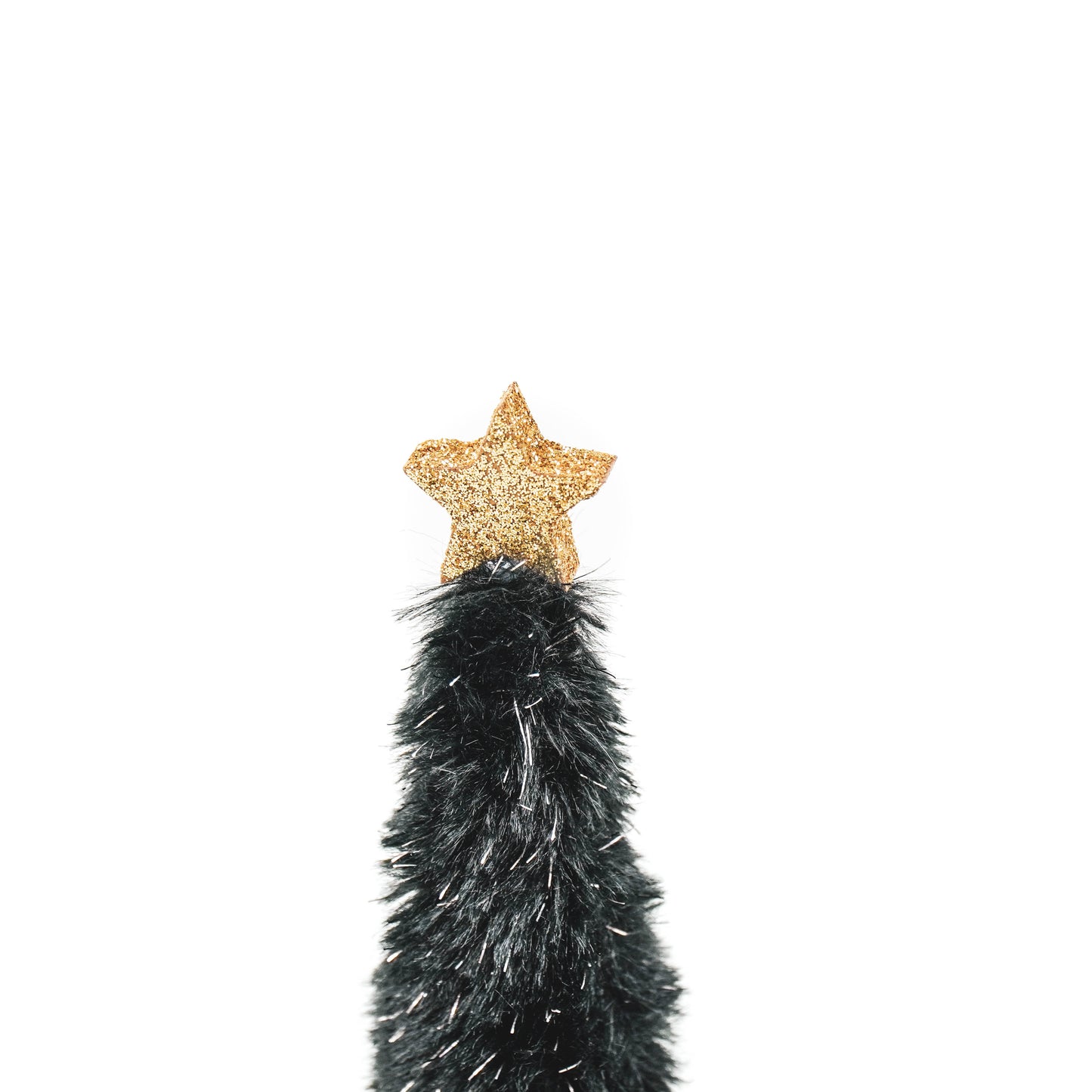 HV Fuzzy Xmas tree - 4.5x4.5x17.5CM - Black