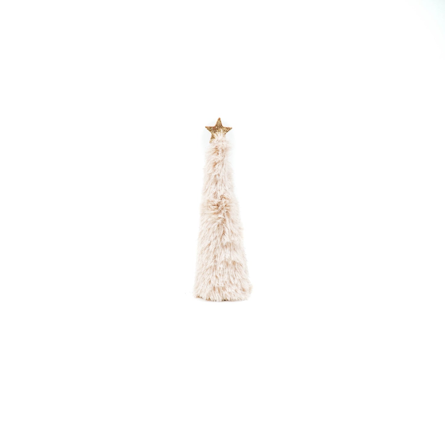 HV Fuzzy Xmas tree -4.5x4.5x17.5CM-Beige