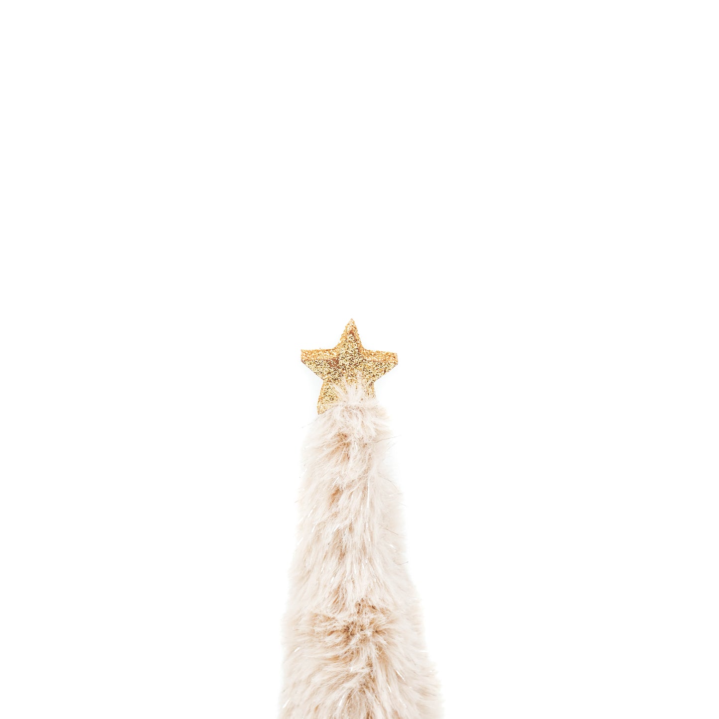 HV Fuzzy Xmas tree -4.5x4.5x17.5CM-Beige