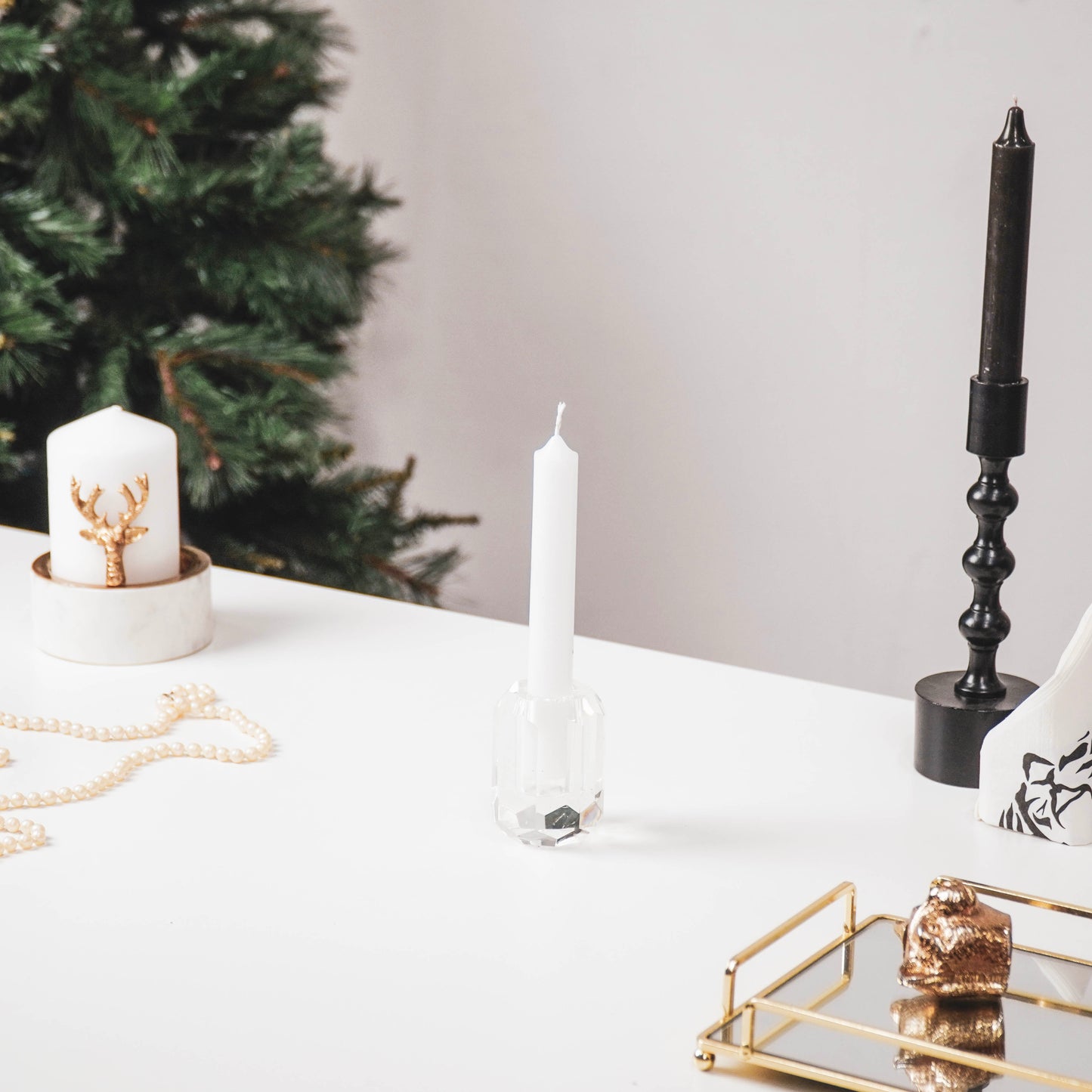 HV Crystal Candleholder - 5x5x7cm - Clear