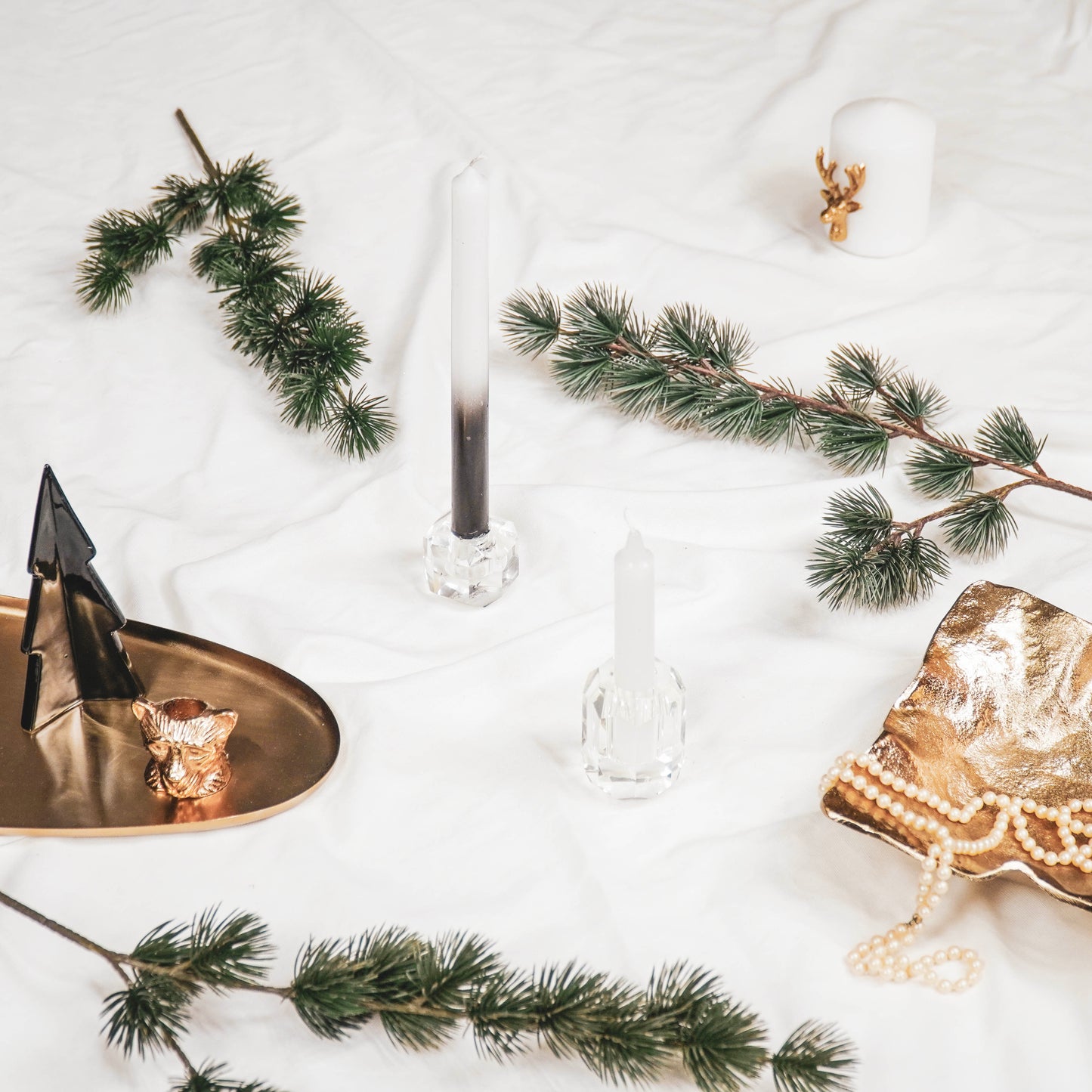HV Crystal Candleholder - 5x5x7cm - Clear