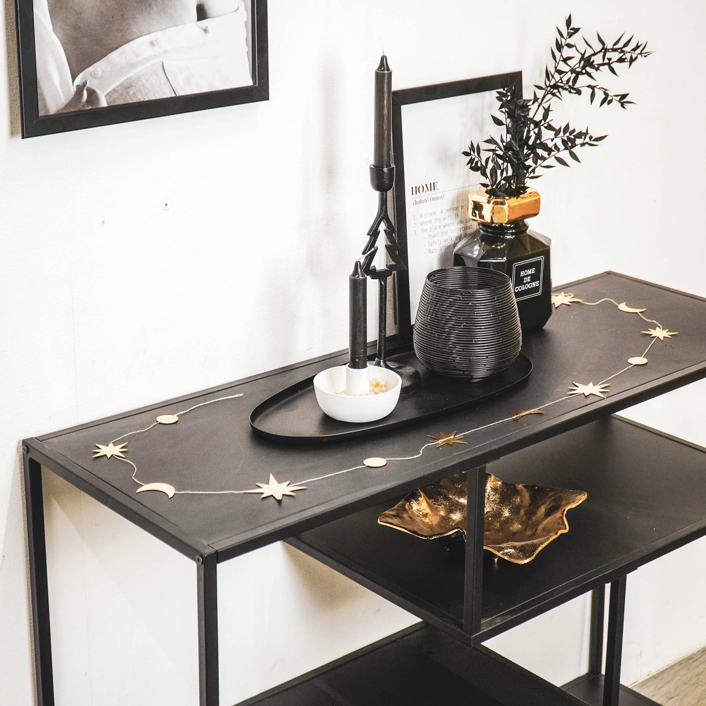 HV Sun, Moon & Stars Garland - 145 cm - Gold