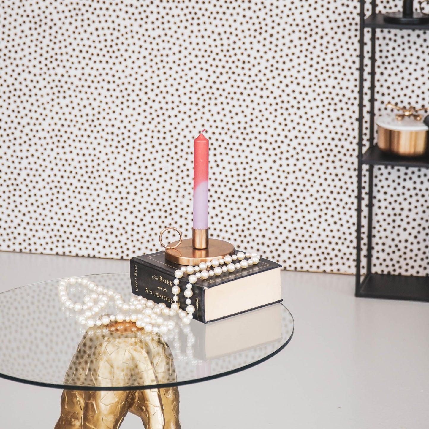 HV Candleholder Gold - 10x10x4cm