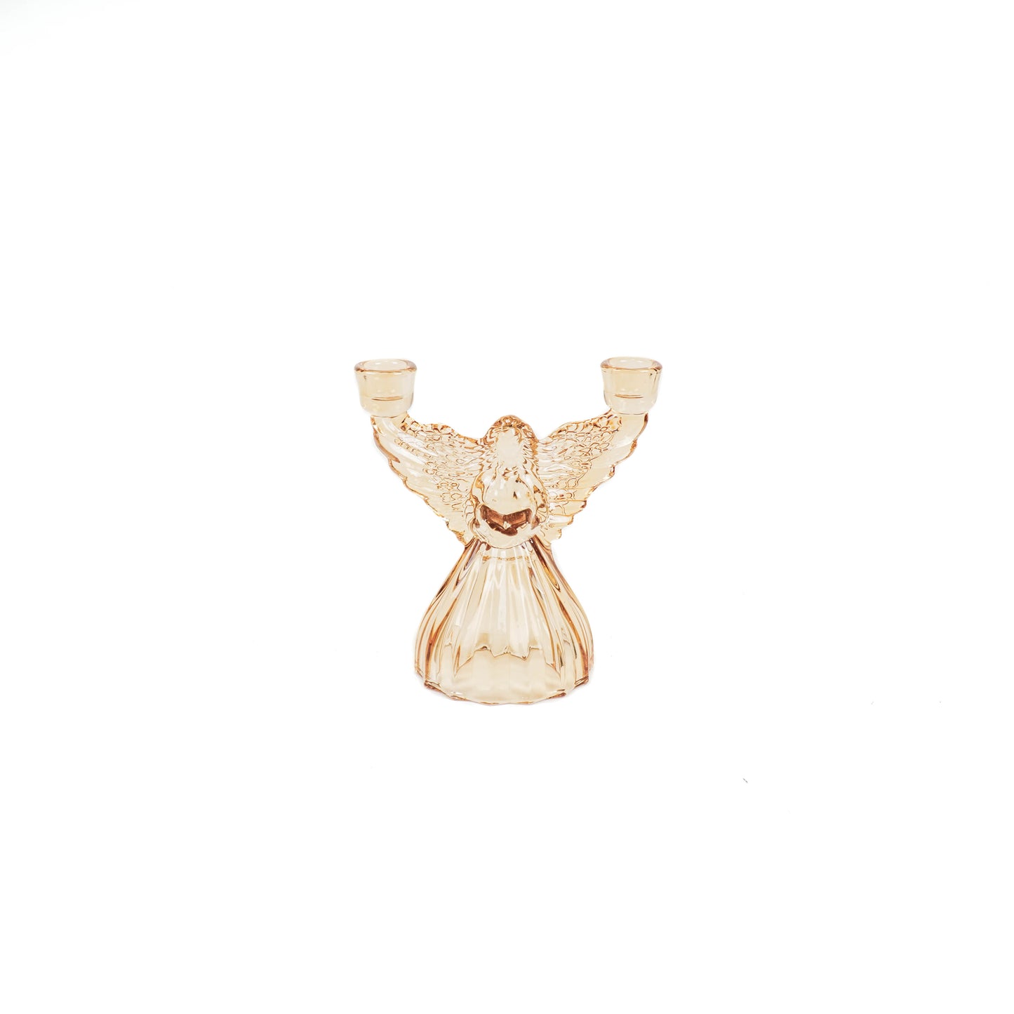 HV Glass Angel Candleholder - Amber - 18.6x11.5x20cm