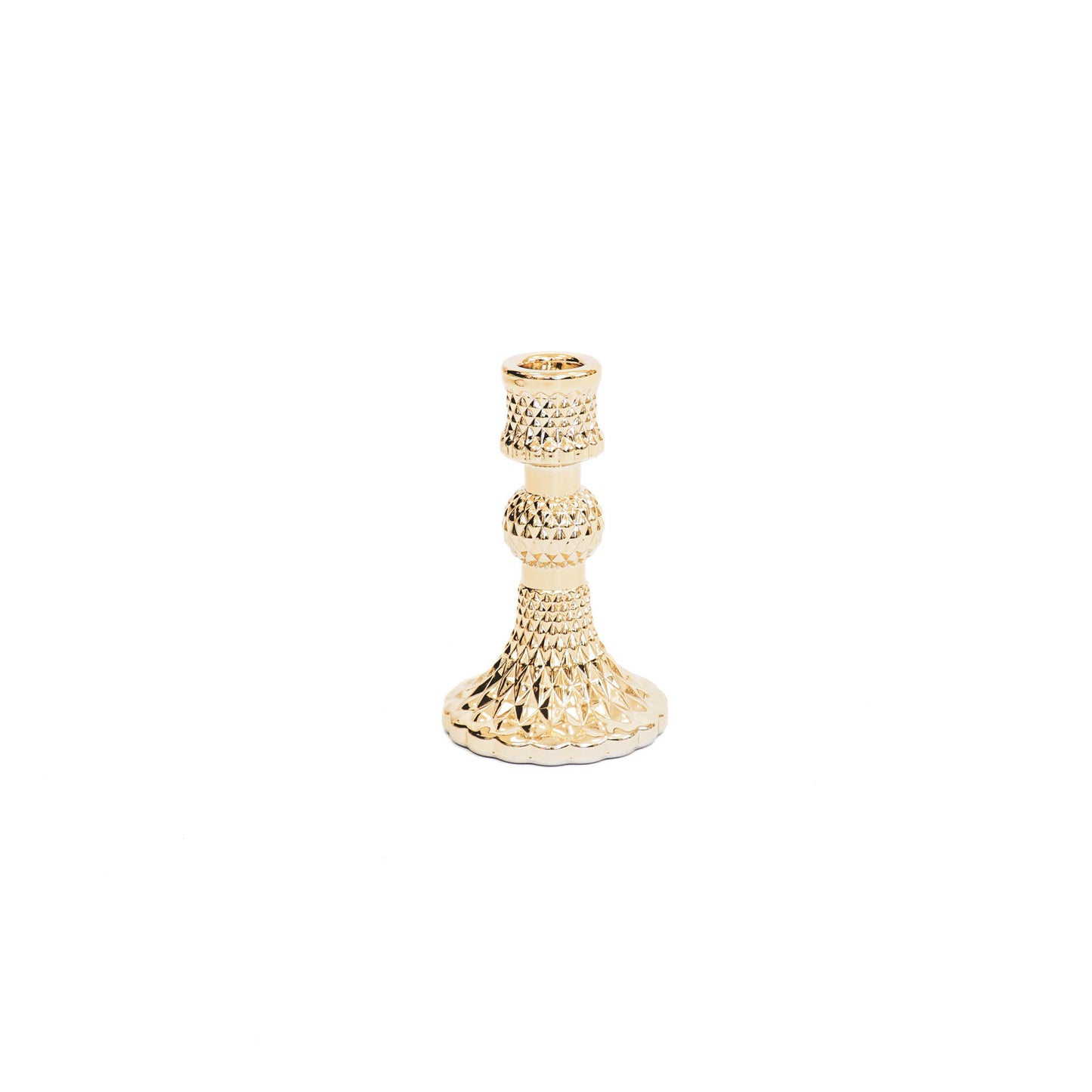 HV Golden Candleholder - Glass - 8x13cm