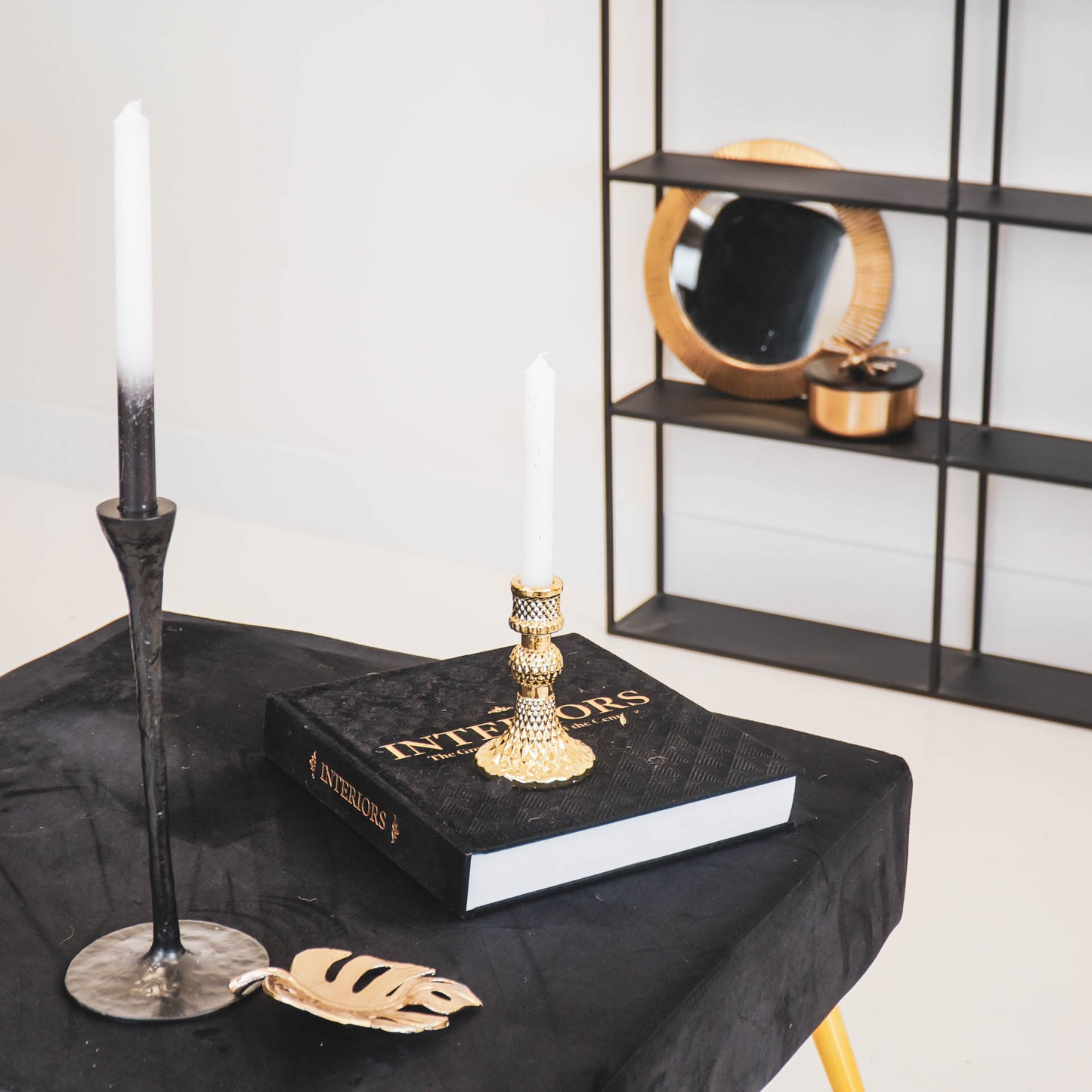 HV Golden Candleholder - Glass - 8x13cm