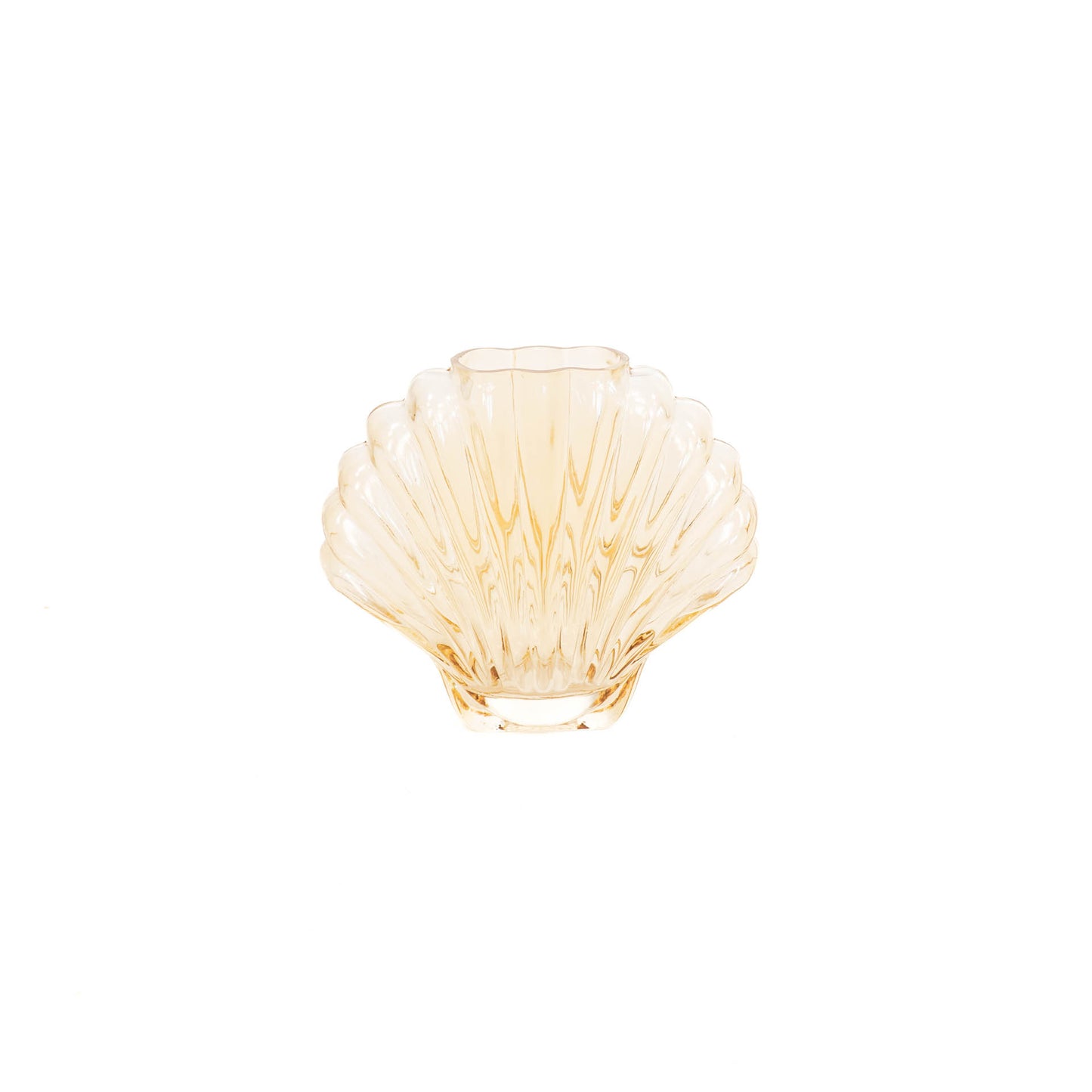 HV Shell Vase - Amber Glass - 19.5x9x16.5cm