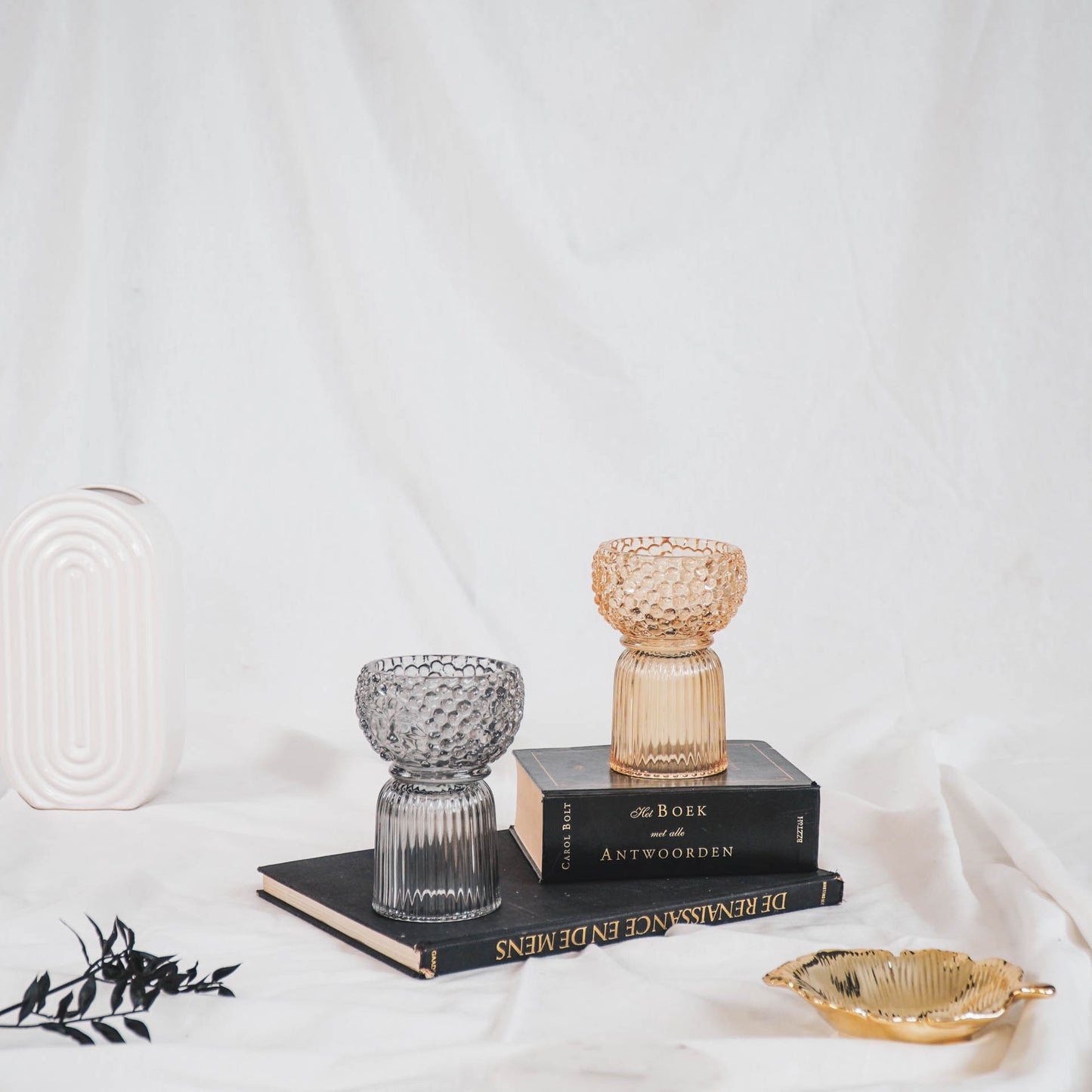 HV Upside Down Vase - Smokey - 10x14 cm