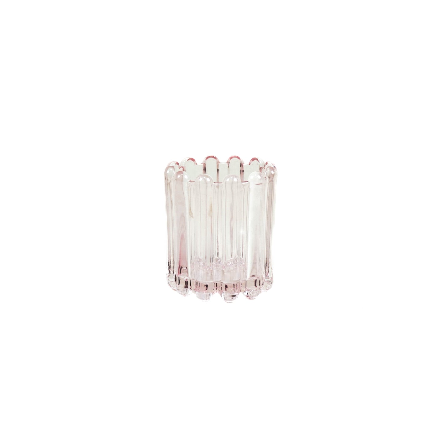 HV Glass Tealightholder - Candleholder - Pink - 9x11cm