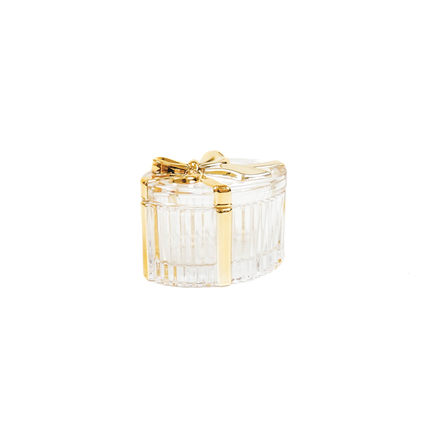 HV Box of glass with golden ribbon -10x7cm