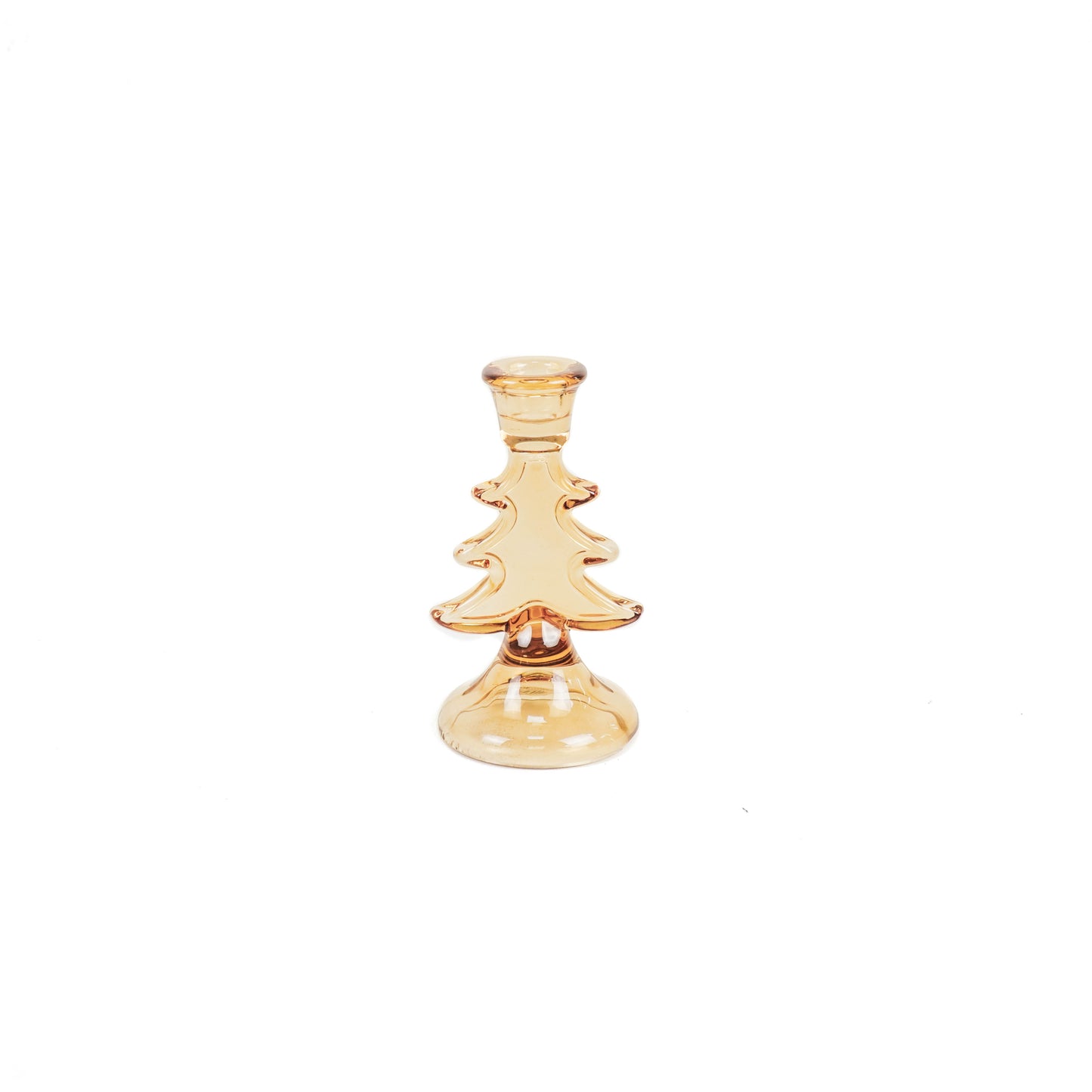 HV Glass - Xmas Tree - Candleholder - Amber - 8.5x15.5cm