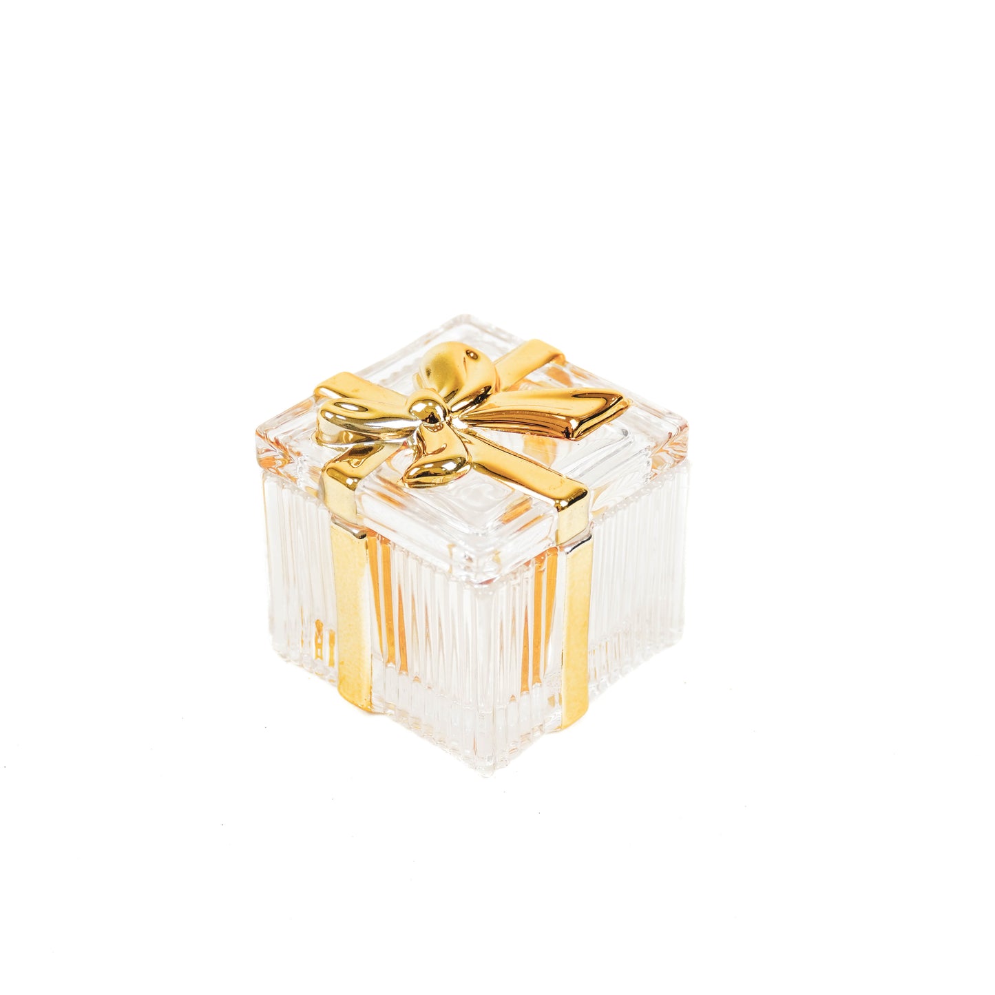 HV Box of glass with golden ribbon - 7.3x6.3cm